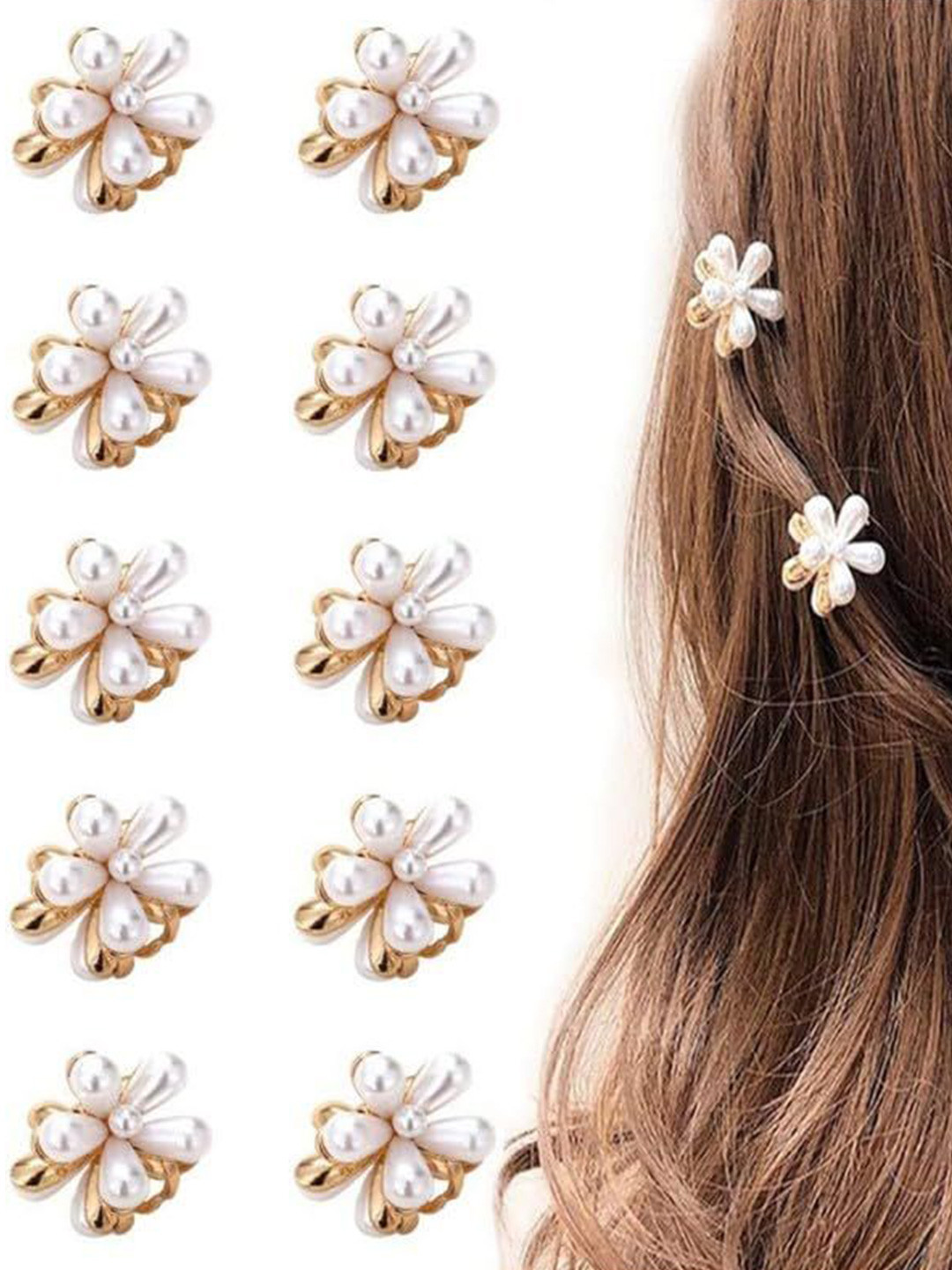Watch junction Women Set of 10 Embellished Claw Clip