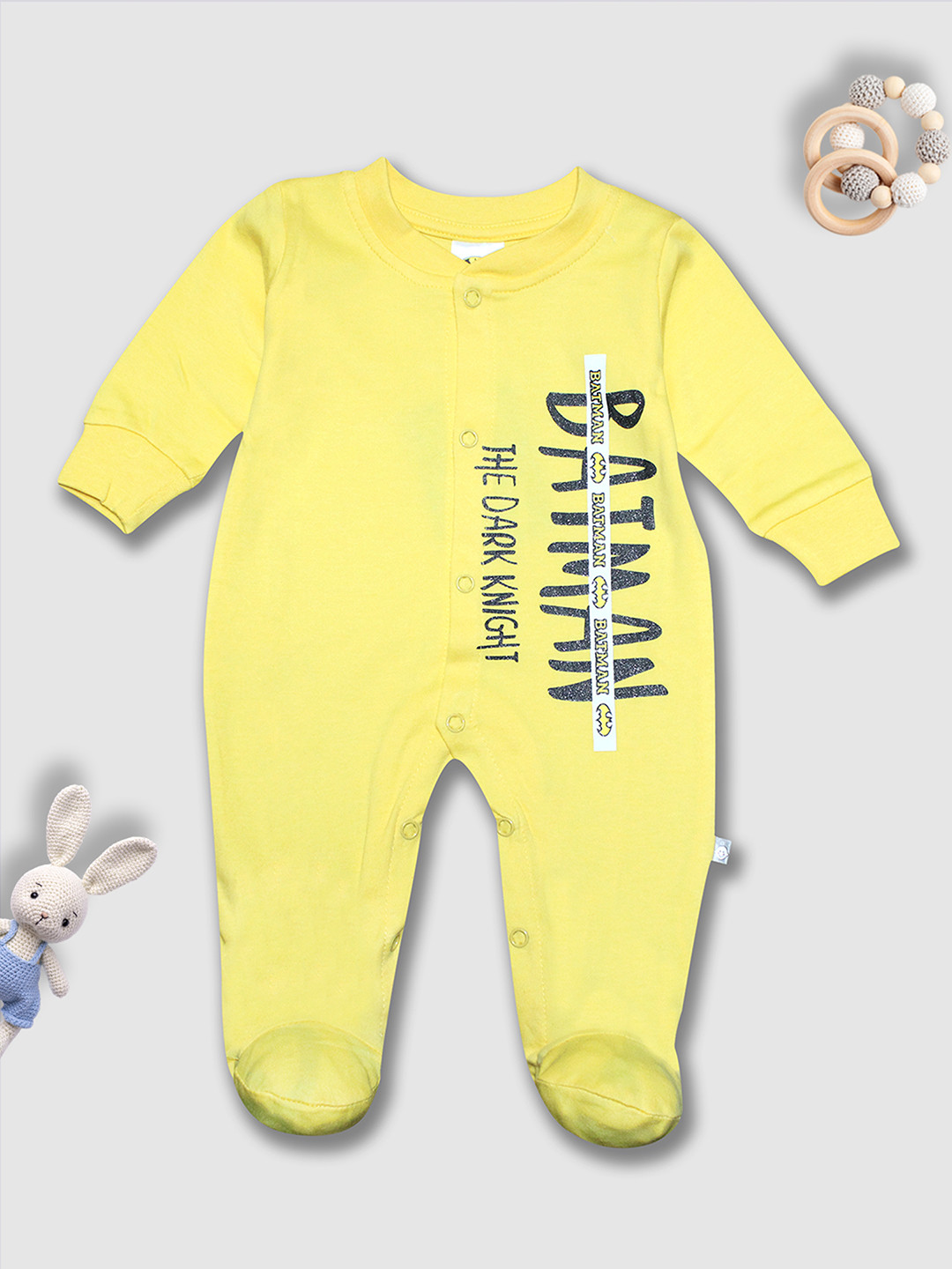 YK X Tinyo Infant Boys Batman Printed Sleepsuit