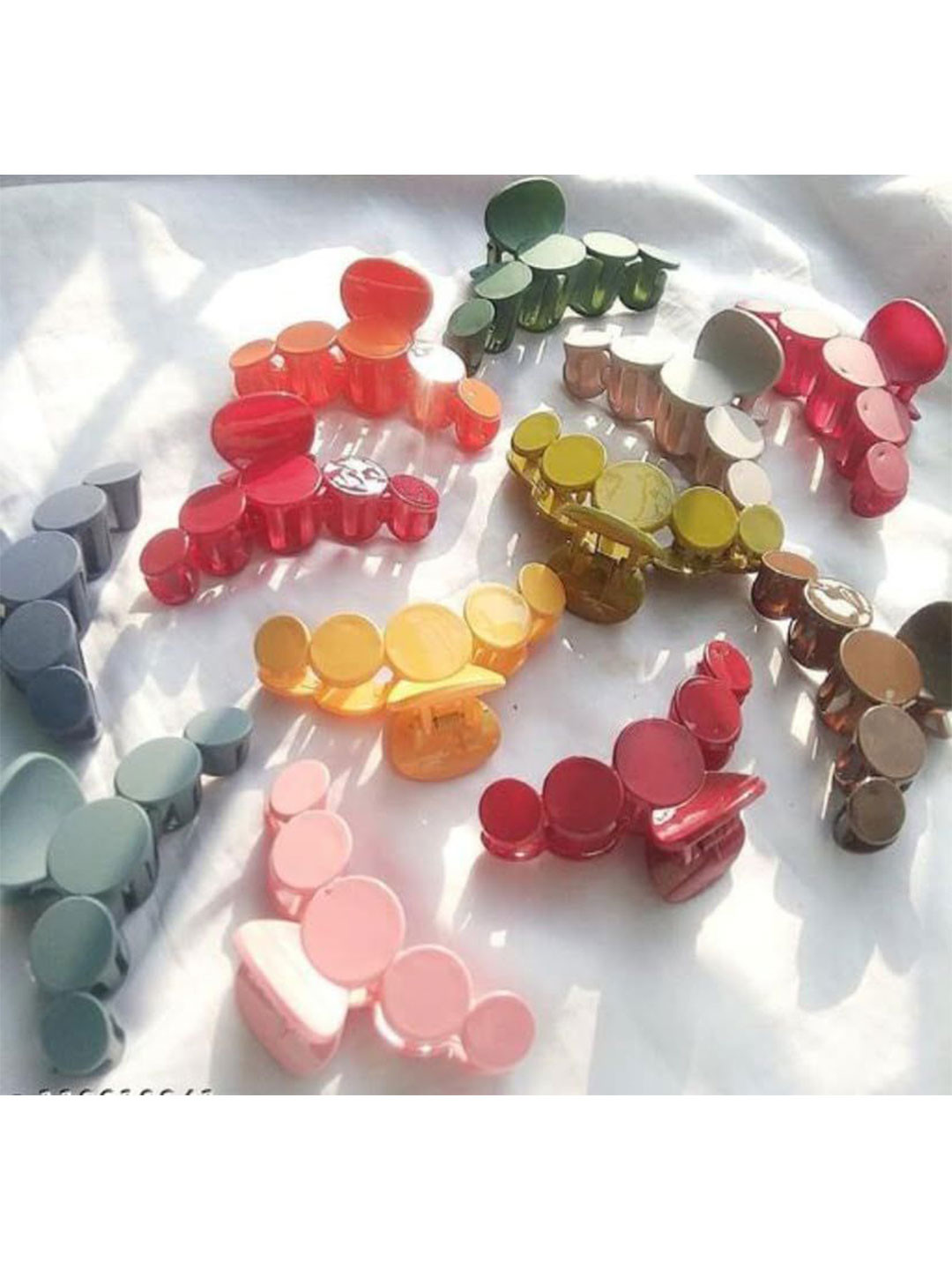 BEAUTY GIRLS Women Set of 6 Bubble Shape Matt Claw Clip