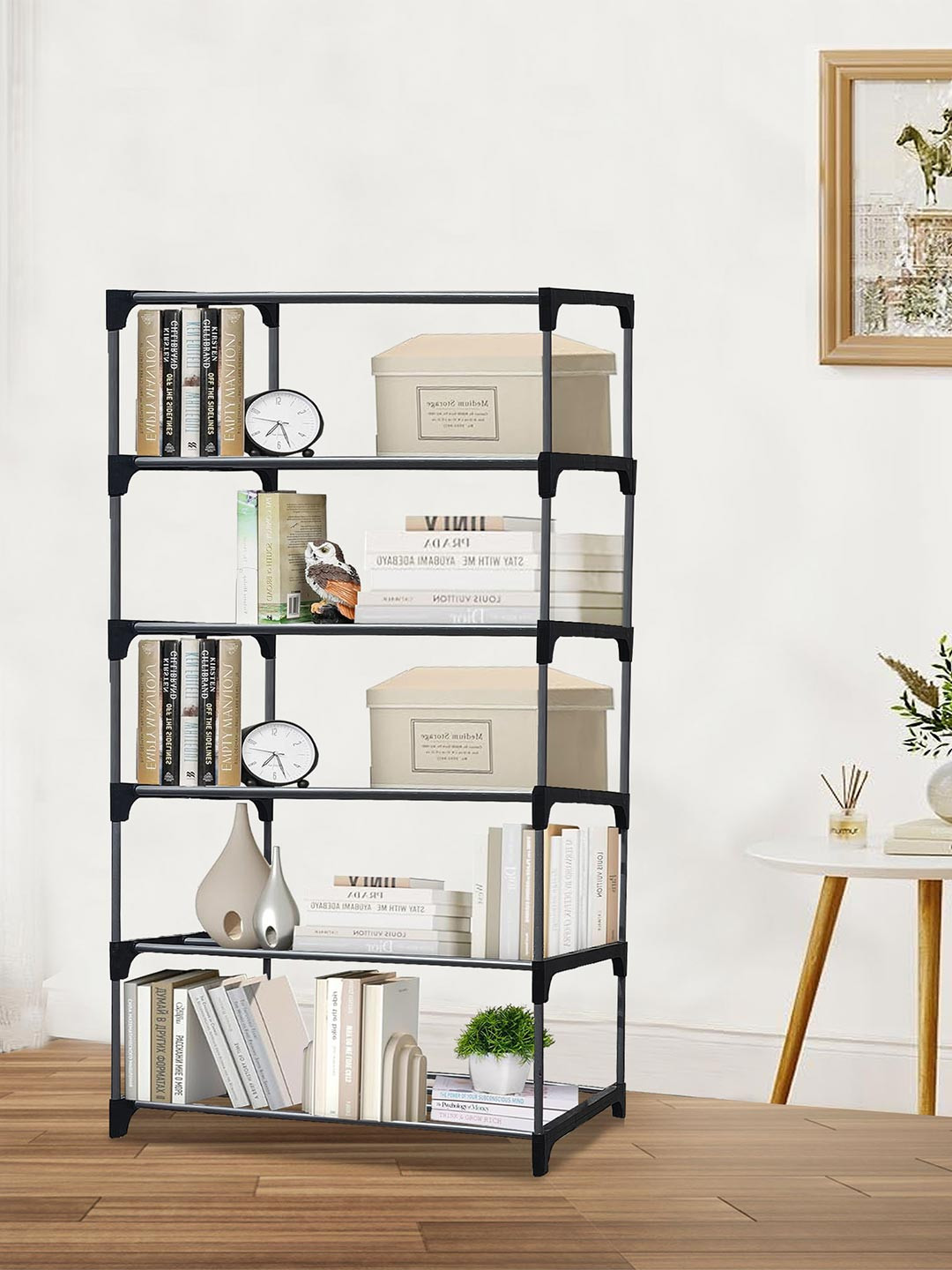 Urban Choice Black 7 Tier Collapsible Shelf Rack