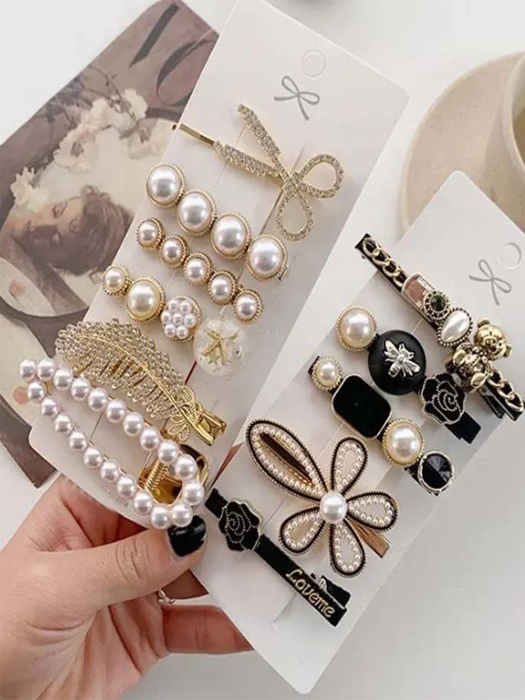 GOWRI TEX Women Set of 11 Korean French Barrette
