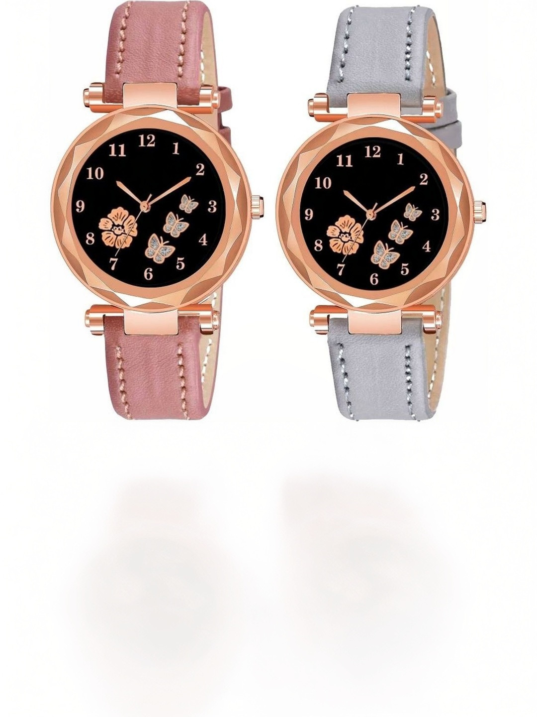 SZN Women Dial & Leather Straps Analogue Watch LD Peach&Grey
