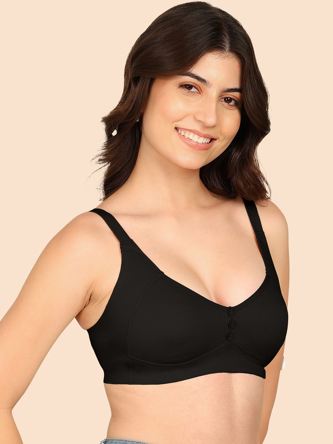 KOMLI Pack Of 2 Plus Size M-Frame Minimiser Bonded Breathable Cotton Non-Padded Bra