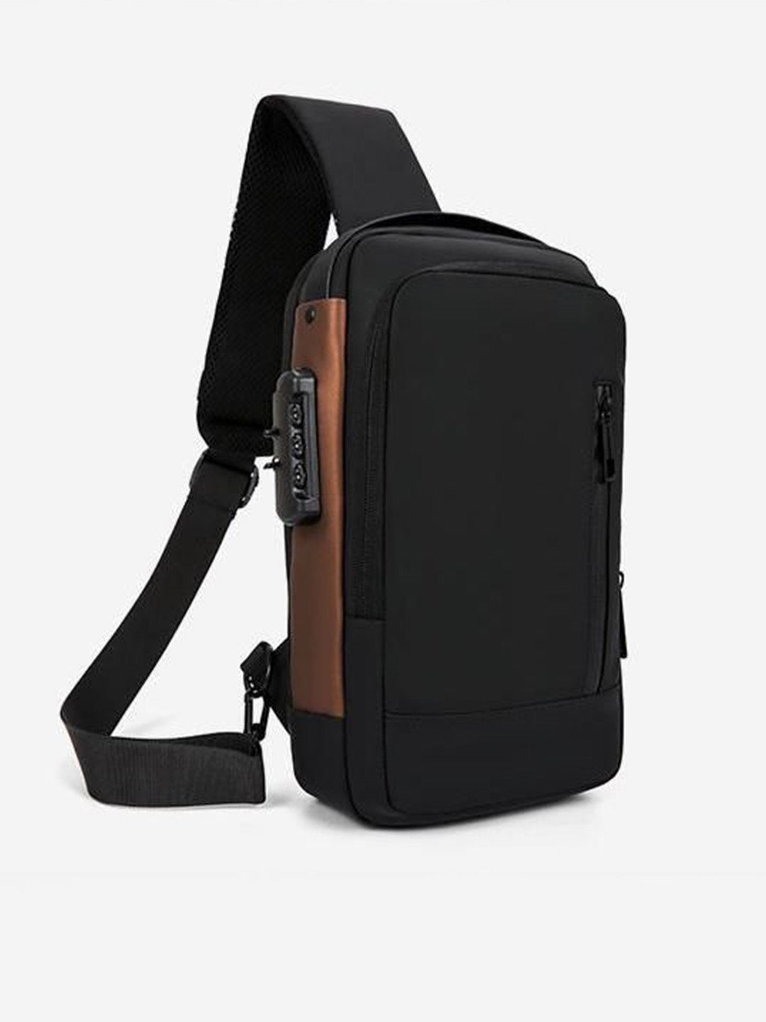 Mast & Harbour Men Color-Blocked Crossbody Bag With USB Port