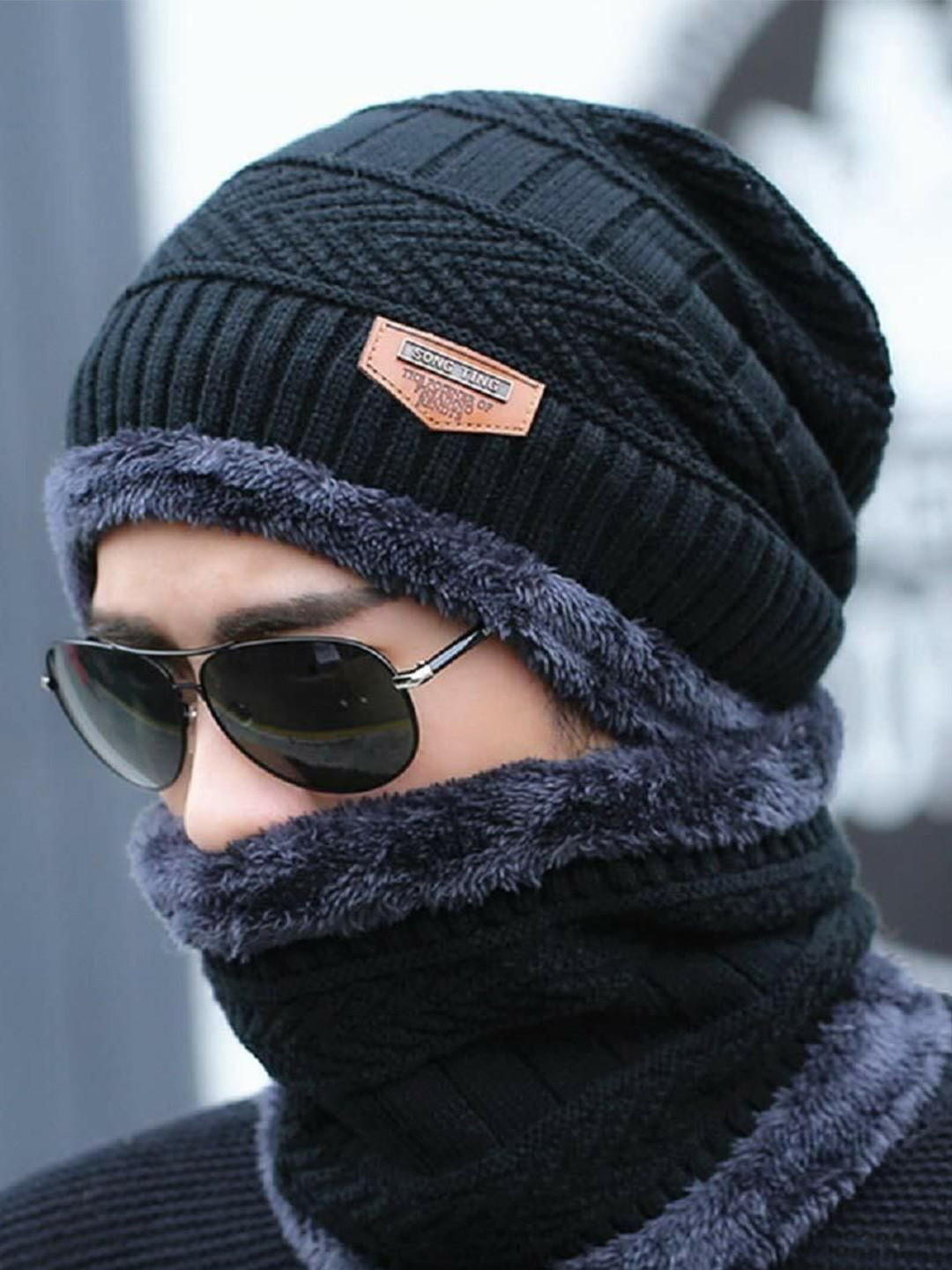 FLEXCYCAP Men Woollen Beanie with Neck Cover