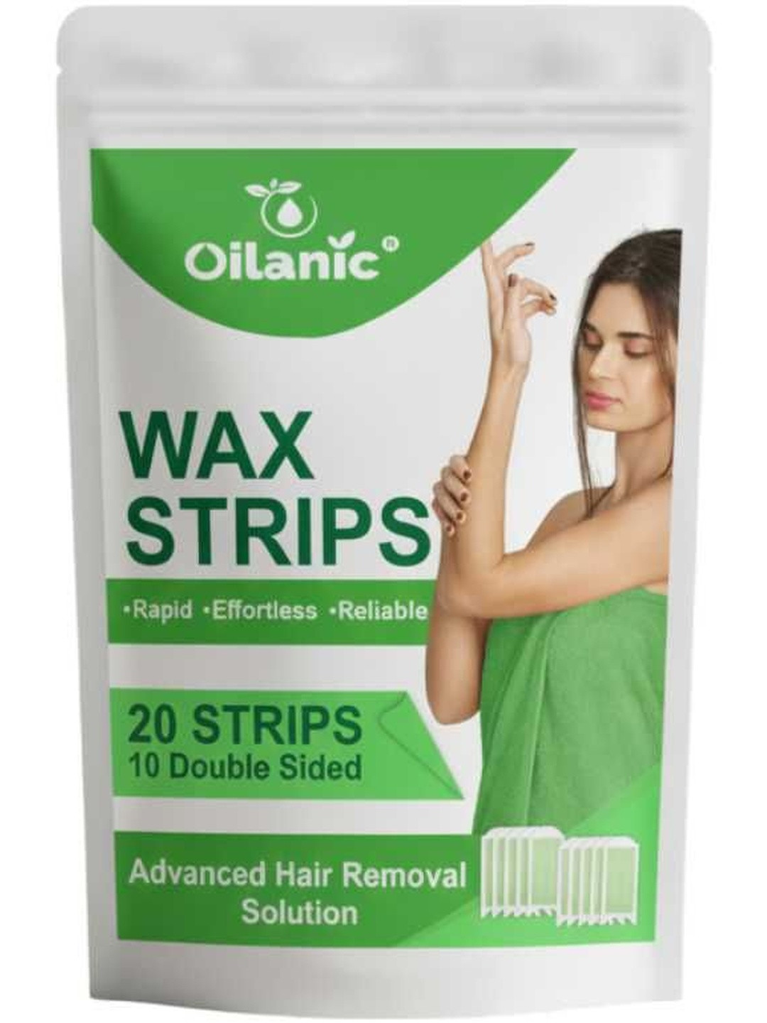 Oilanic Aloe Vera Wax Strips For Painless Waxing & Smooth Skin - 20 Strips