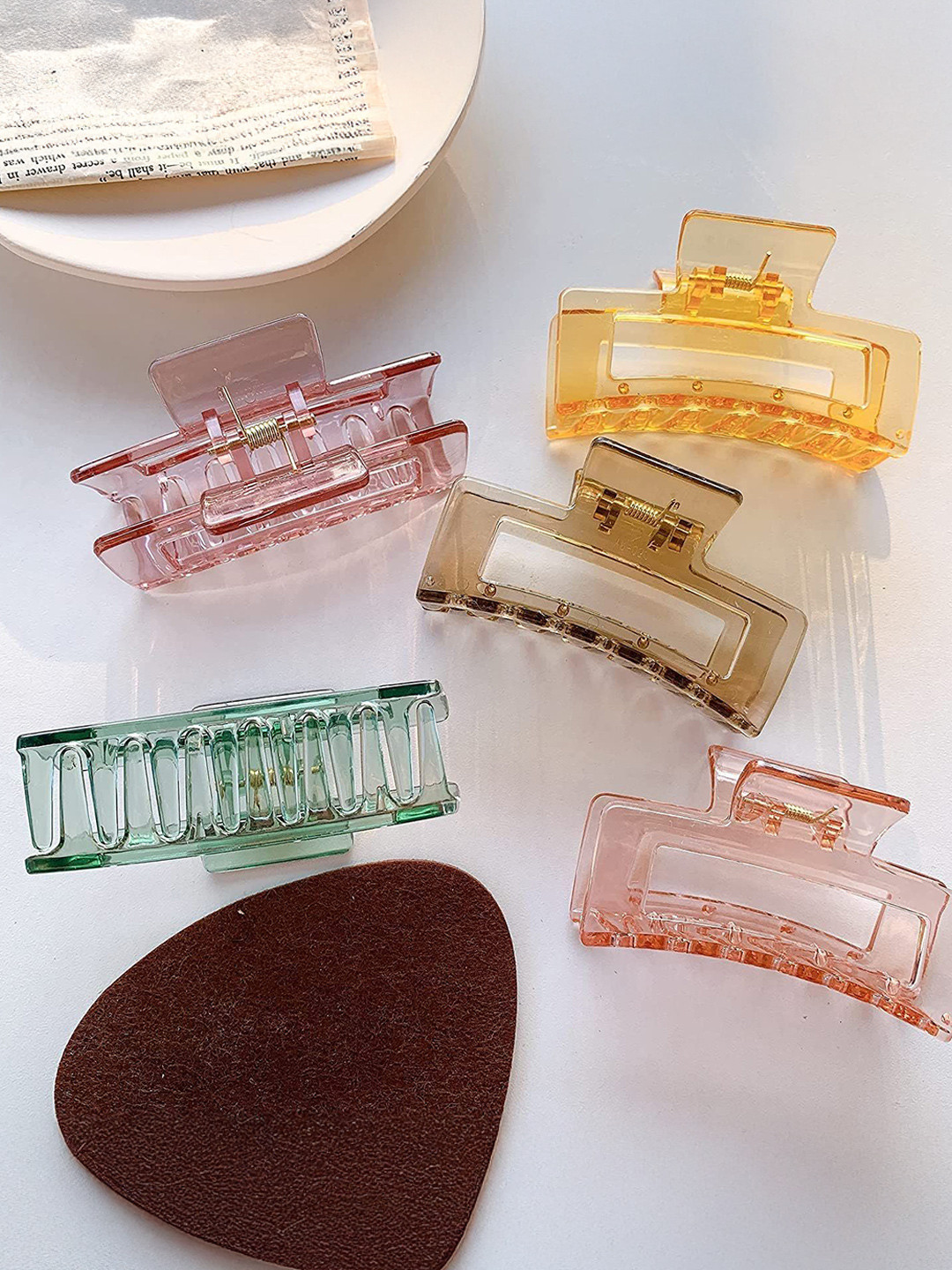 DOCTOR HEALTH SUPER SOFT Women Set of 5 Transparent Claw Clip