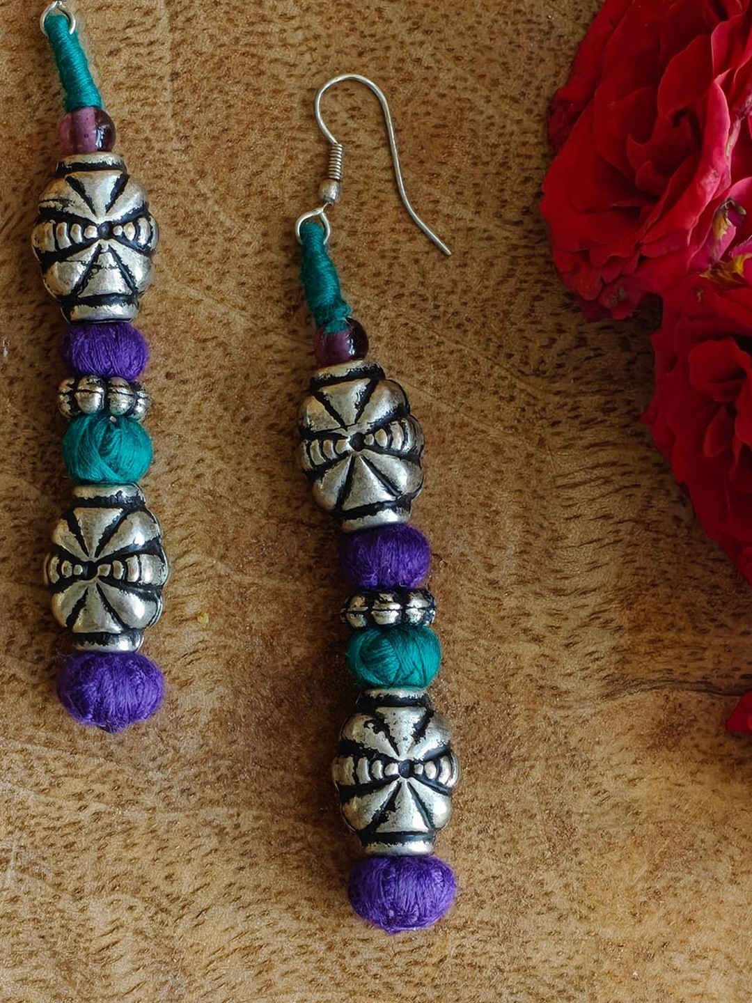Weaves of Tradition Contemporary Drop Earrings