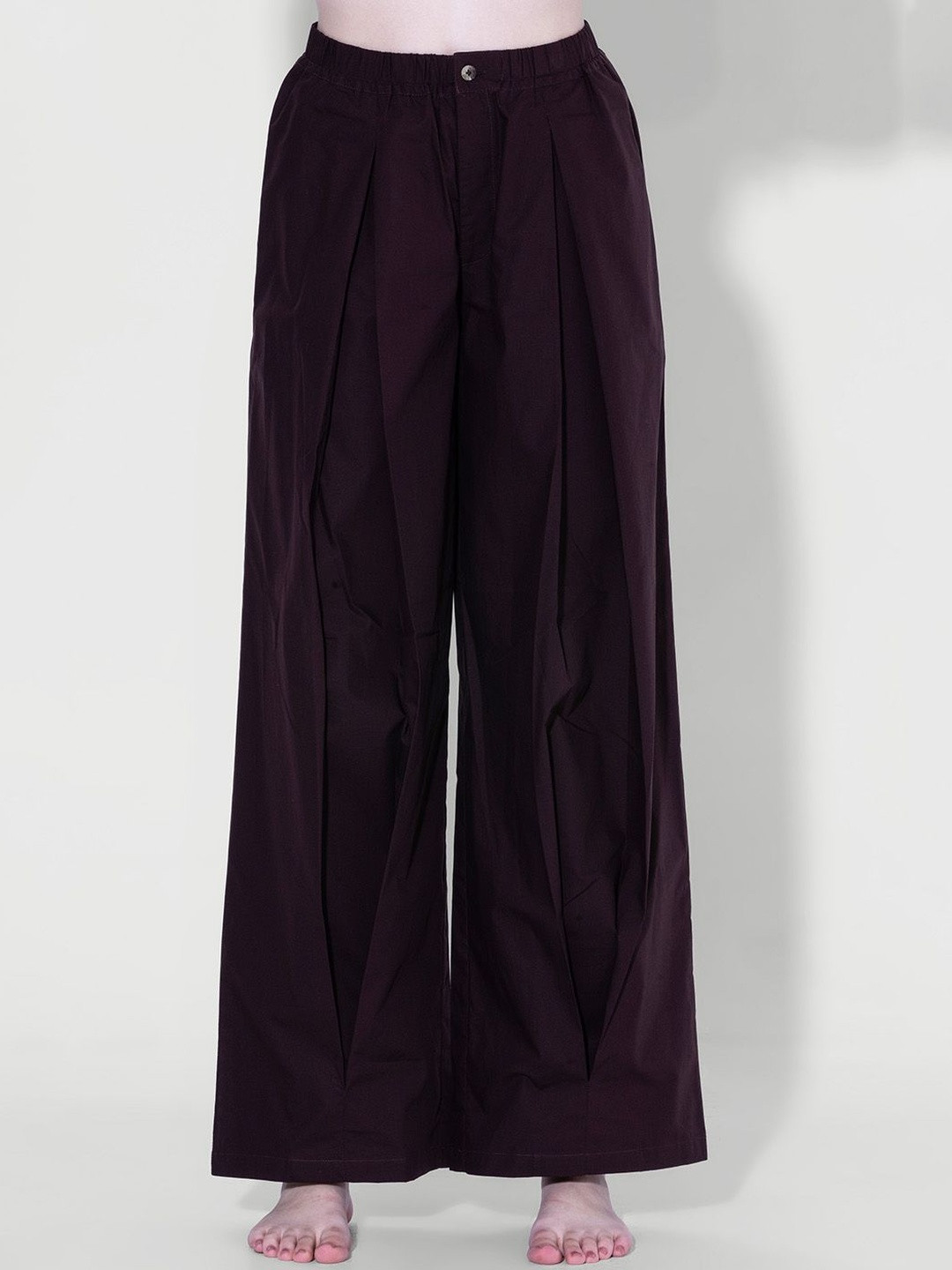 DaKauz Cotton Mid-Rise Pleated Trousers