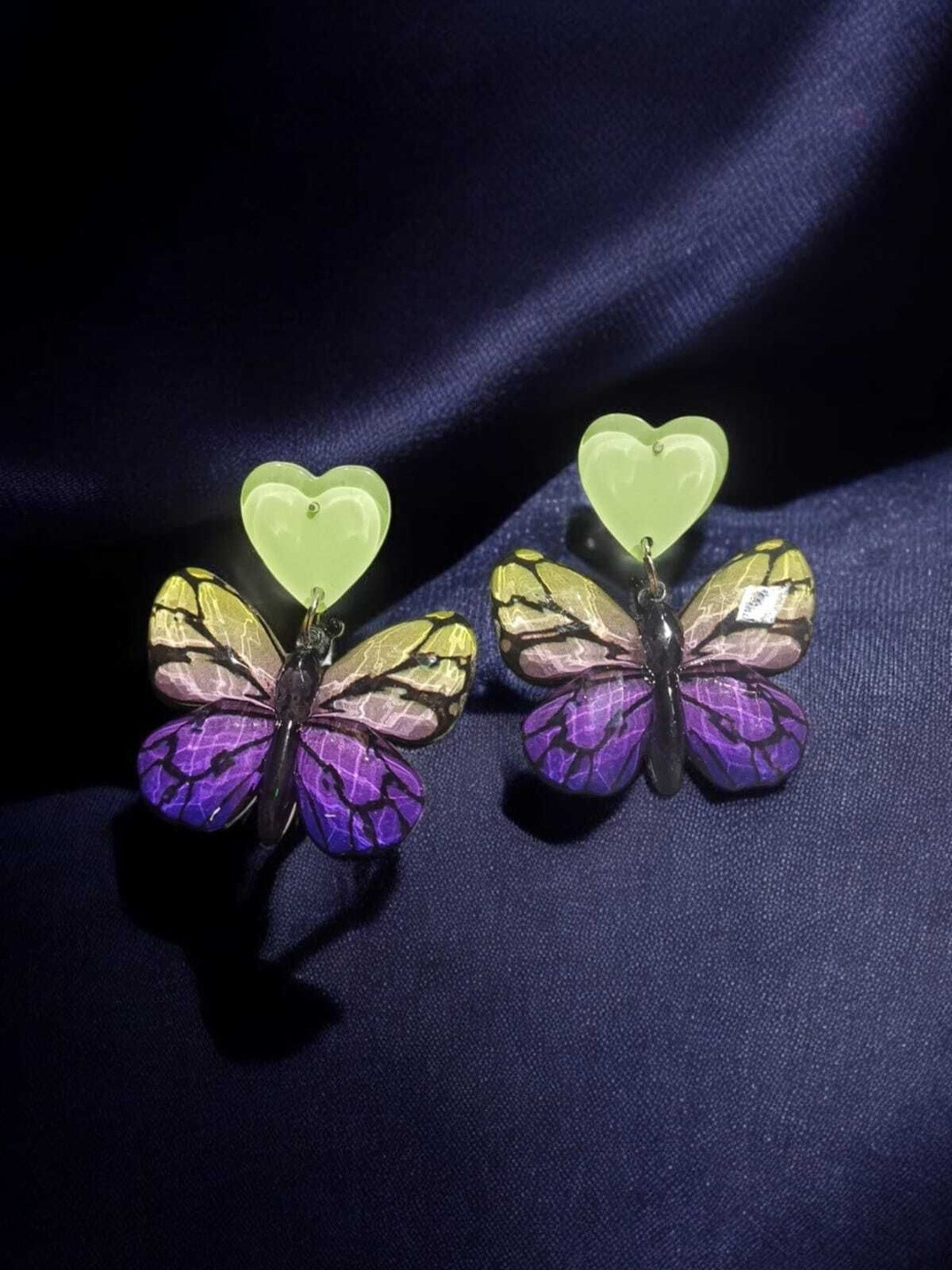 MYSTERIOUSMART Heart Shaped Drop Earrings