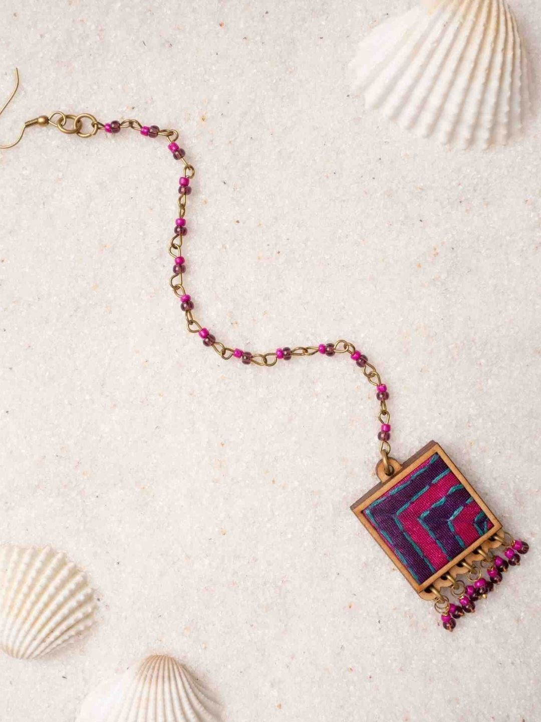 WHE Stainless Steel Artificial Beaded Kantha Maang Tikka Head Jewellery