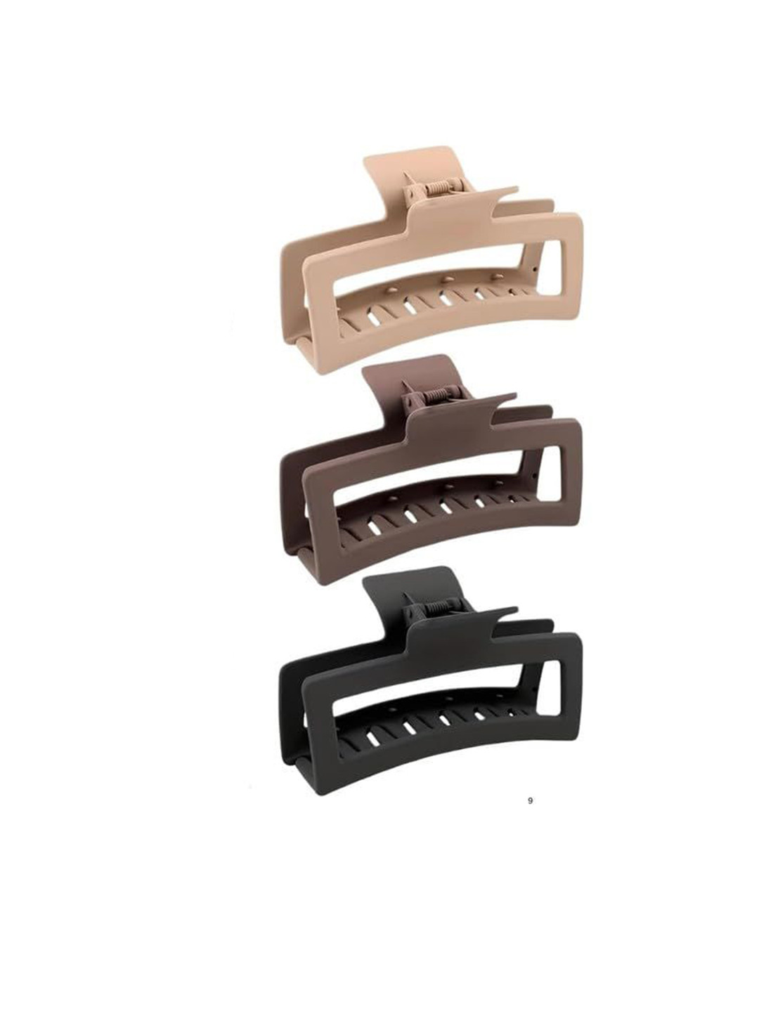 GOWRI TEX Women Set of 3 Rectangular Shape Matt Claw Clip