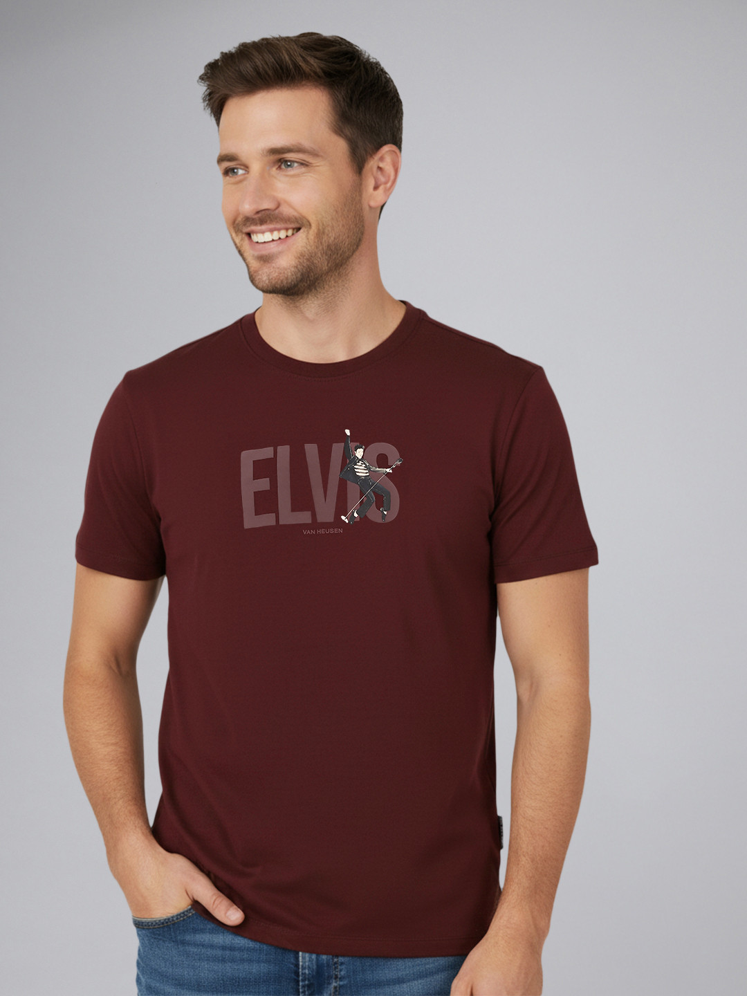 Van Heusen Elvis Presley Typography Printed T-shirt