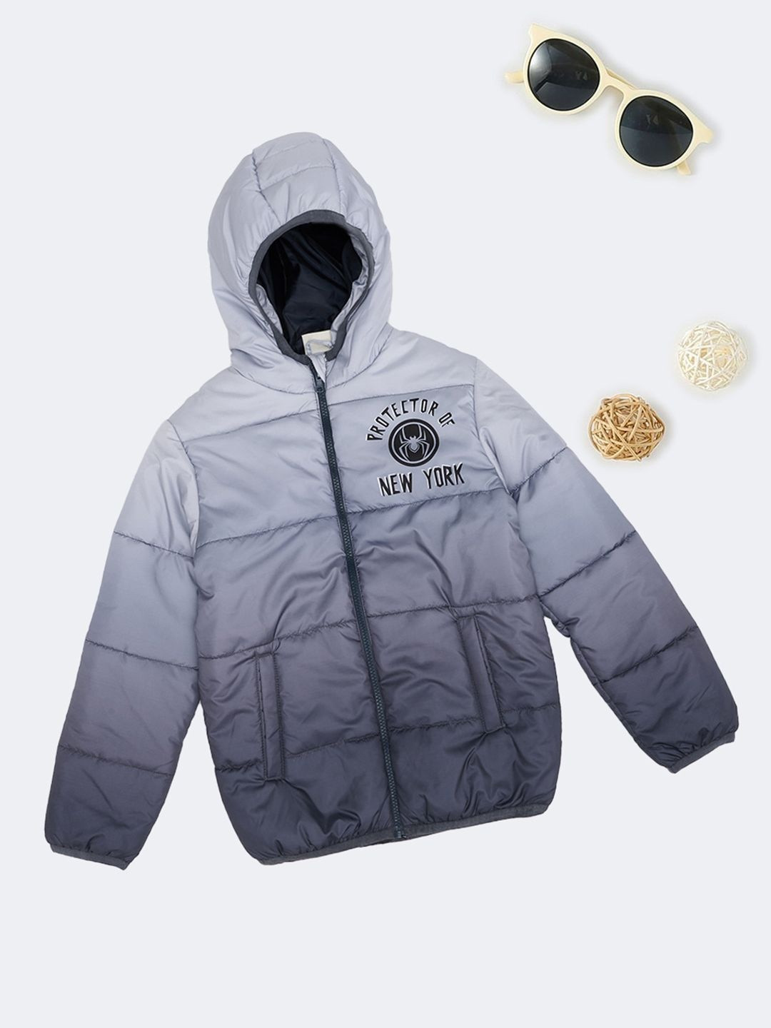 Pantaloons Junior Boys Colourblocked Hooded Puffer Jacket