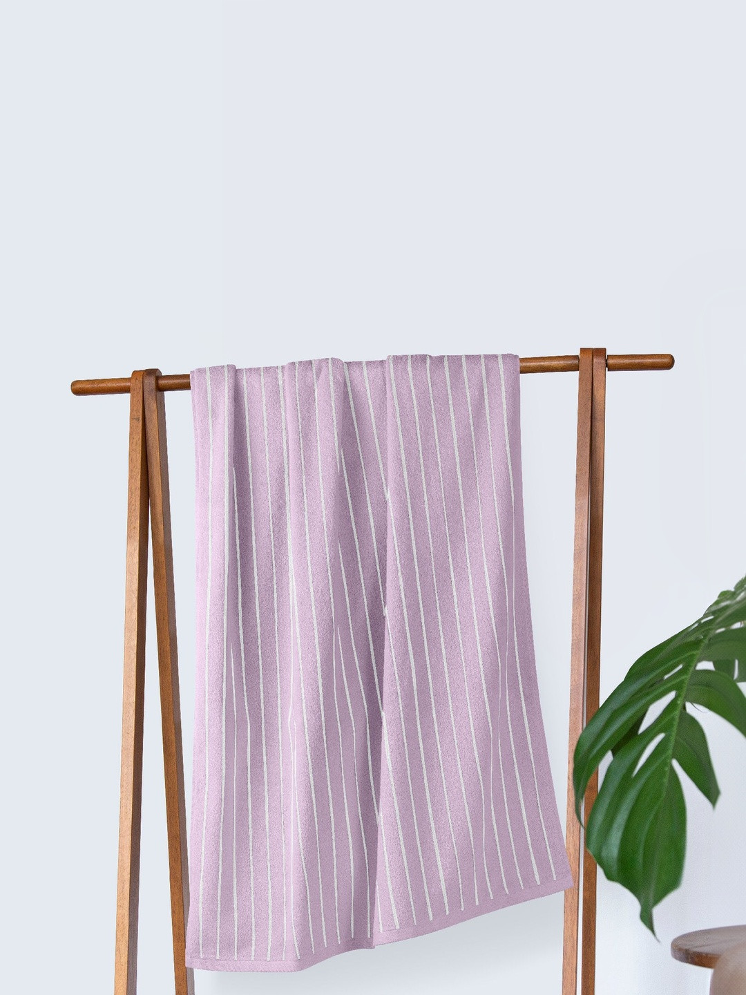 Himeya Purple Pin Striped Cotton 350 GSM Bath Towel