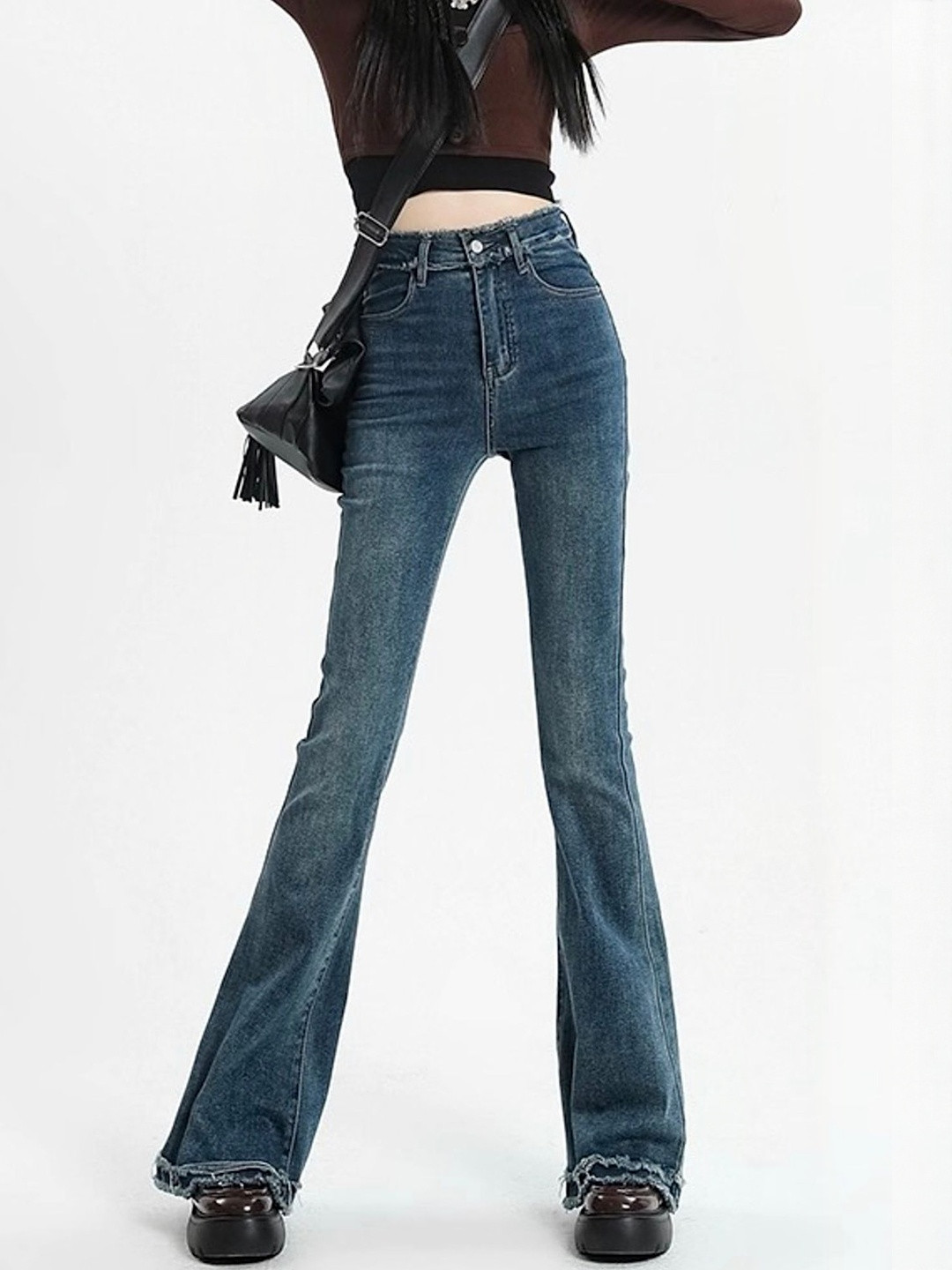 LULU & SKY Women Bootcut Clean Look Light Fade Cotton Jeans