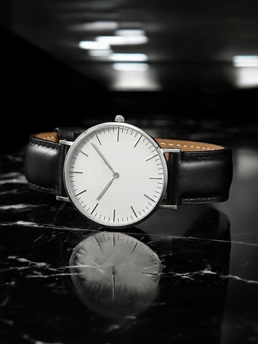 SZN Men Dial & Leather Straps Analogue Watch Silver PFSZNN36514483