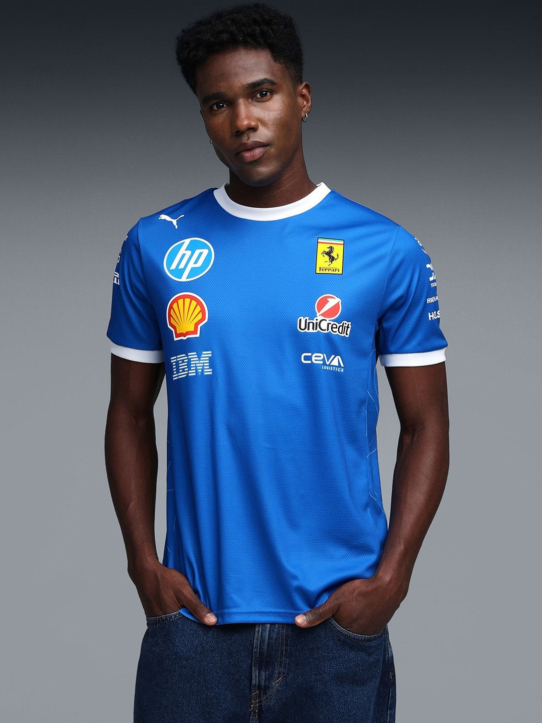 PUMA Motorsport Men Brand Logo Scuderia Ferrari Formula 1 Printed T-shirt