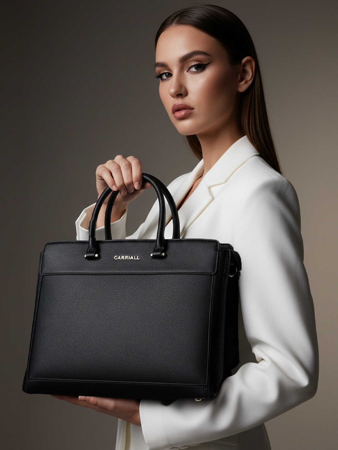CARRIALL Empress Vegan Leather Structured Tote Bag