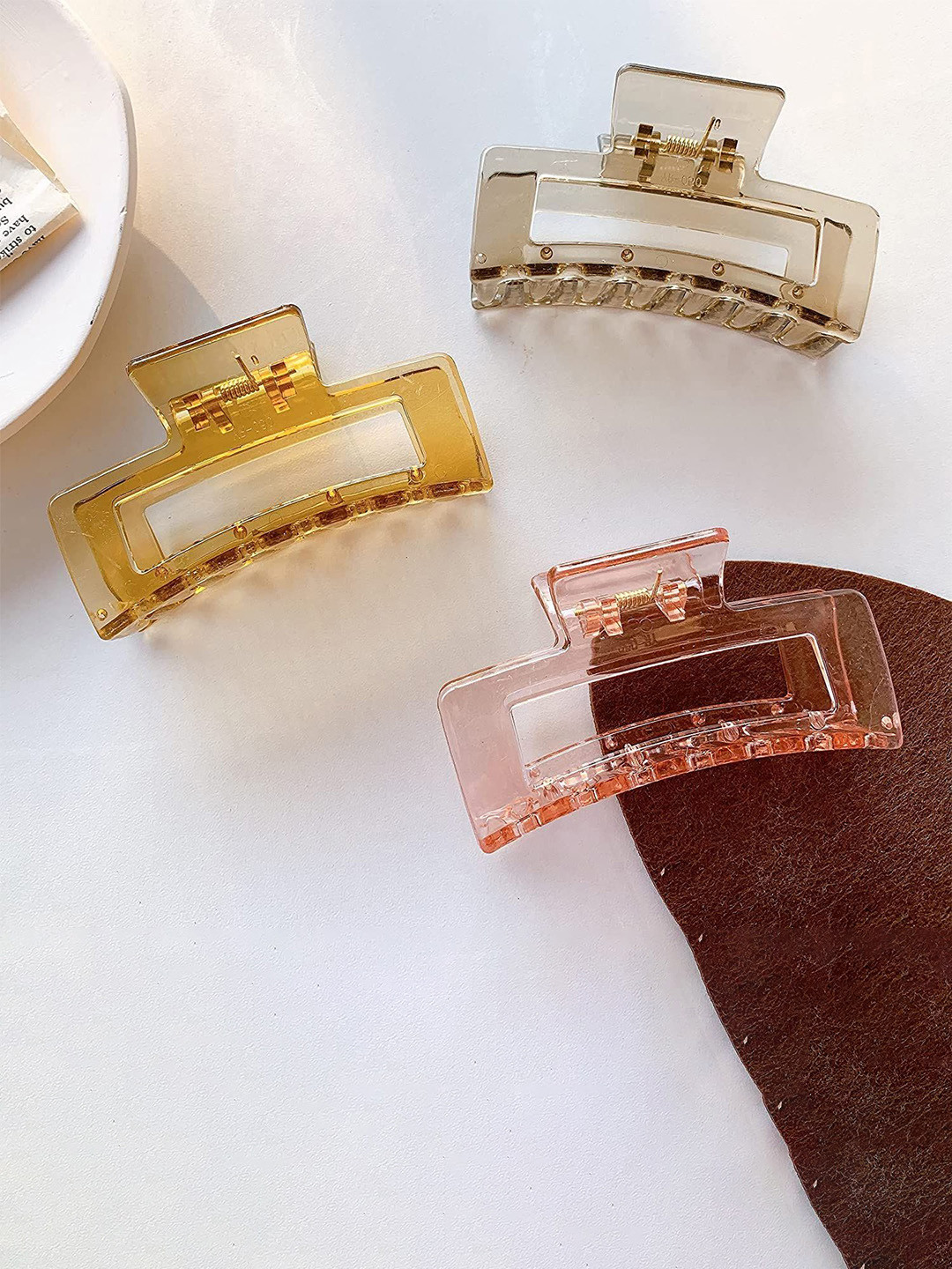 HANDBAG COLLECTION Women Set Of 6 Transparent Claw Clip