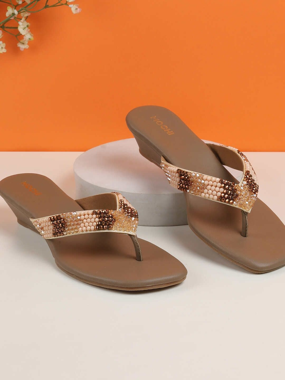 Mochi Embellished Wedge Sandals