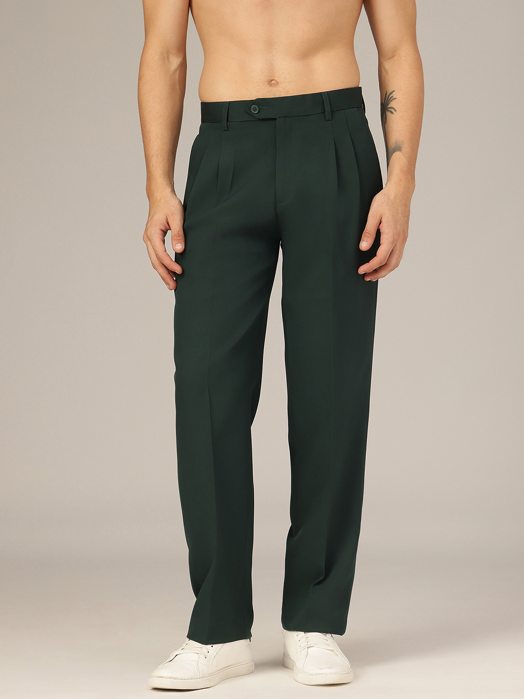 DENNISON Men Double Pleated Korean Loose Fit Trouser