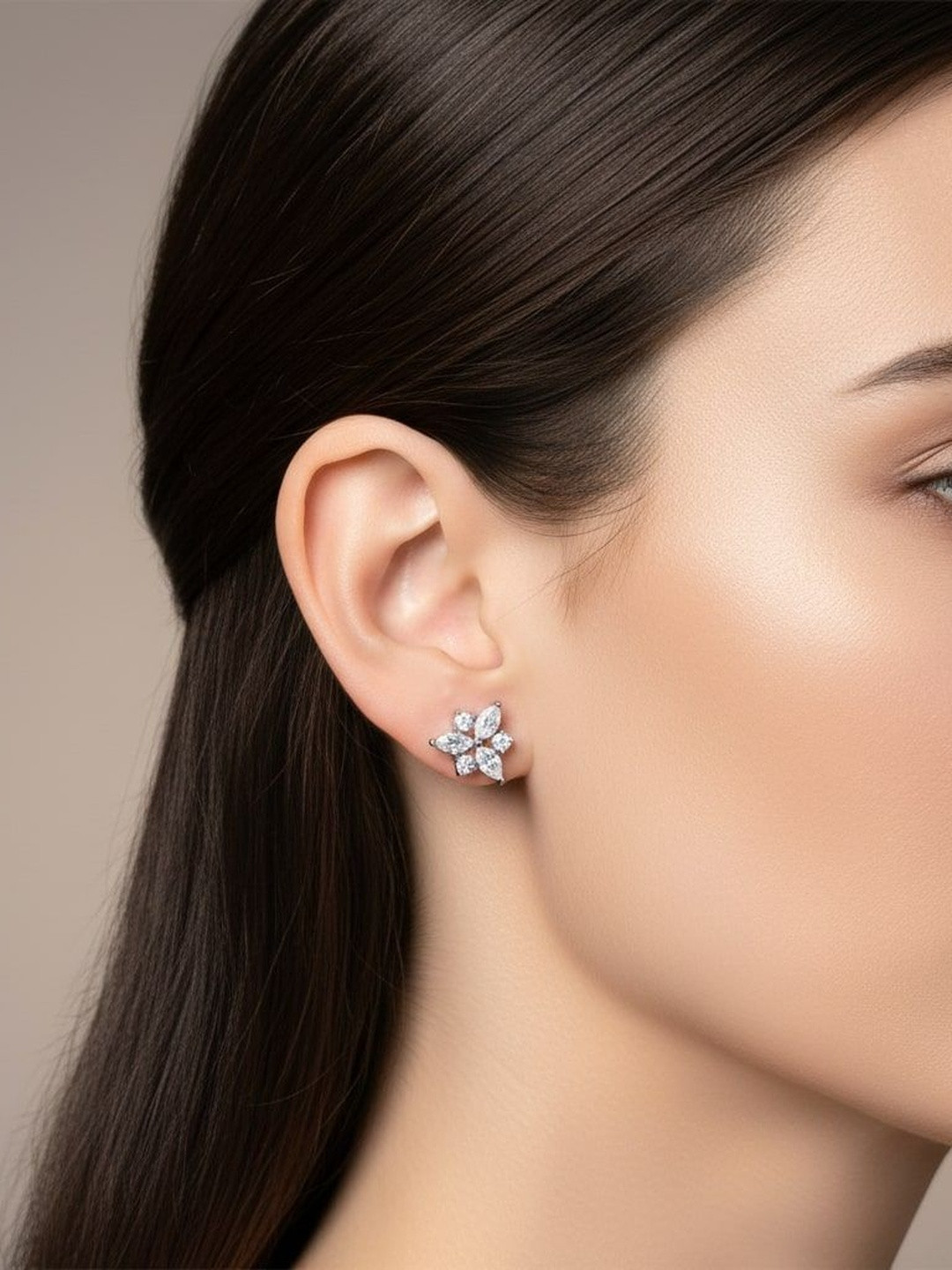 HOUSE OF ARLI Floral Studs Earrings
