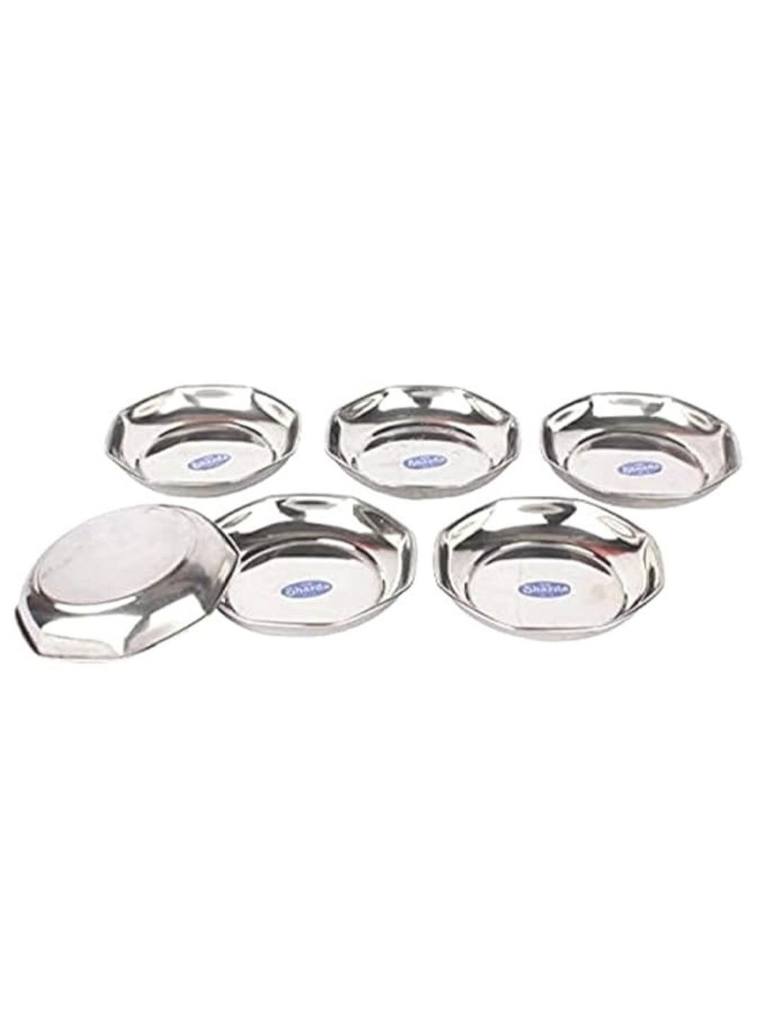 Sharda Metals Unisex 2025 Set Of 6 Stainless Steel Dishwasher Safe Plates