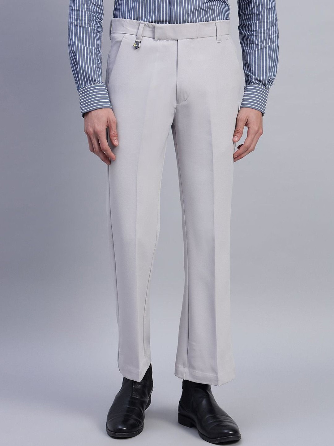 AXNIS Men Relaxed Straight Leg Bootcut Formal Trousers