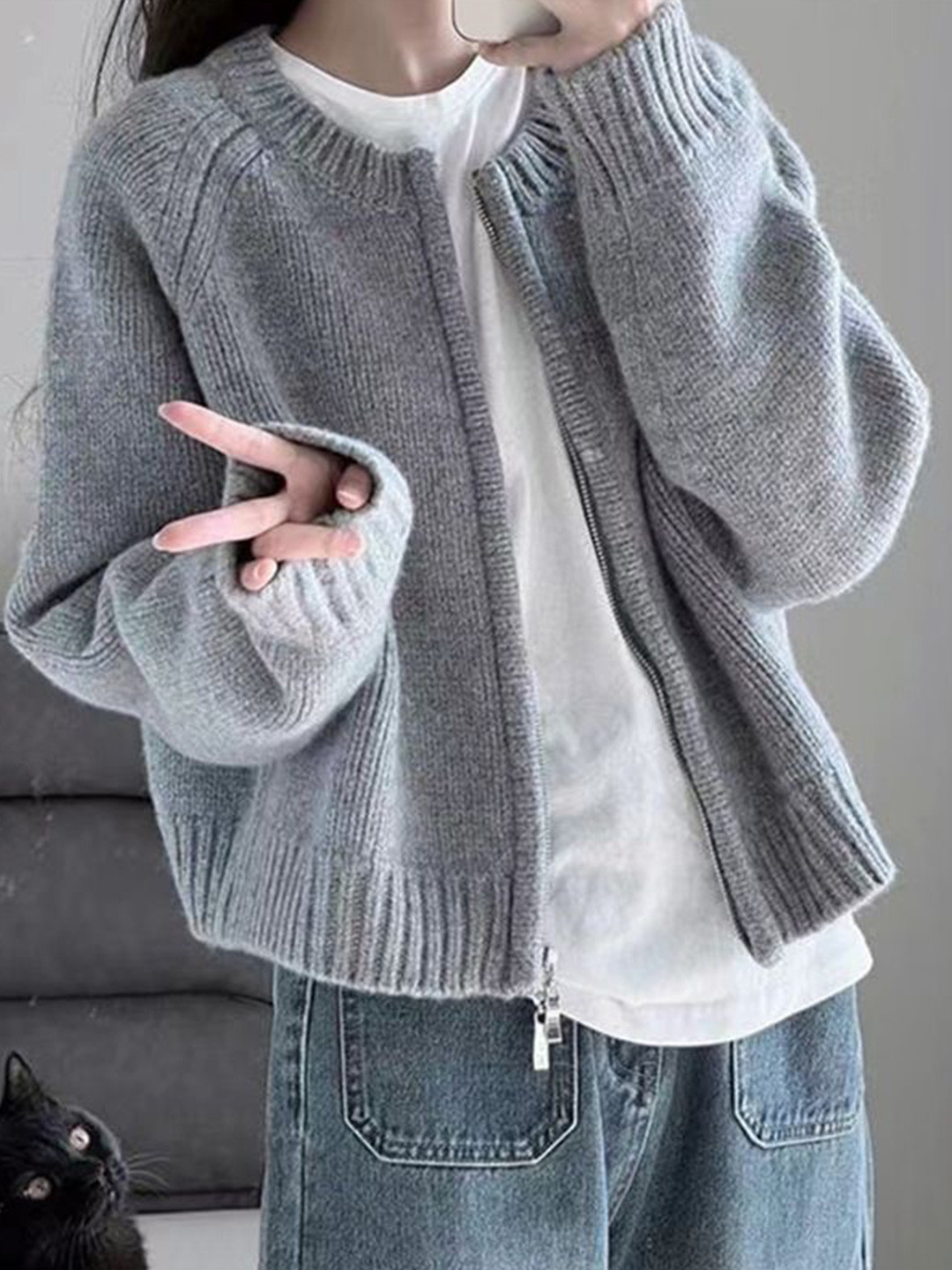StyleCast x Revolte Women Round Neck Full Sleeve Oversized Sweater