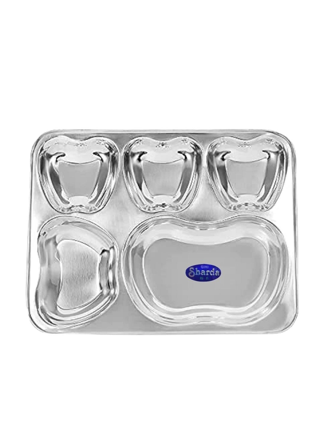 Sharda Metals Silver-Toned 2025 2 Pieces Stainless Steel Dishwasher Safe Plates