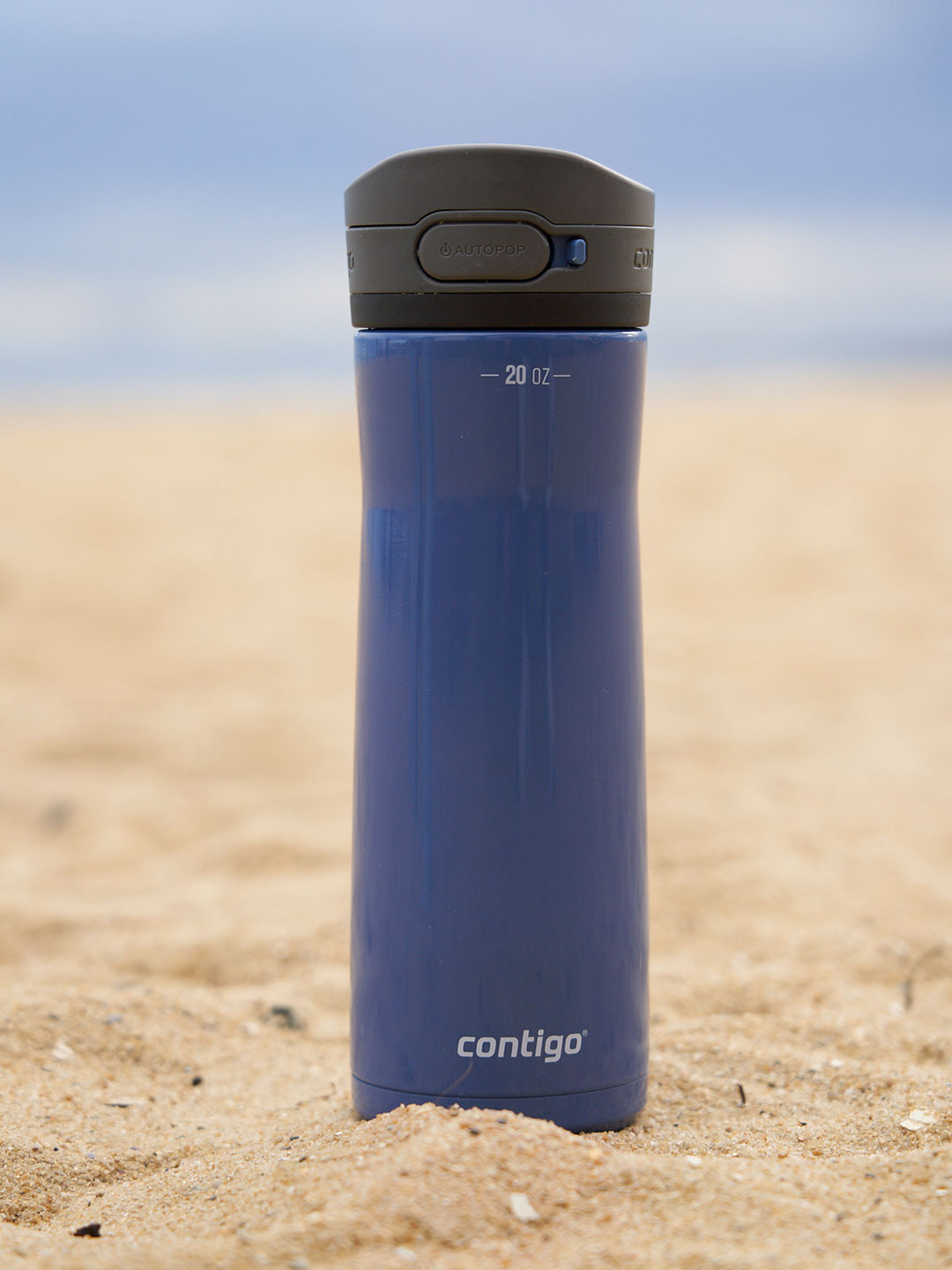 Contigo Jackson Chill Blue Solid Stainless Steel Spillproof Insulated Water Bottle 590ml