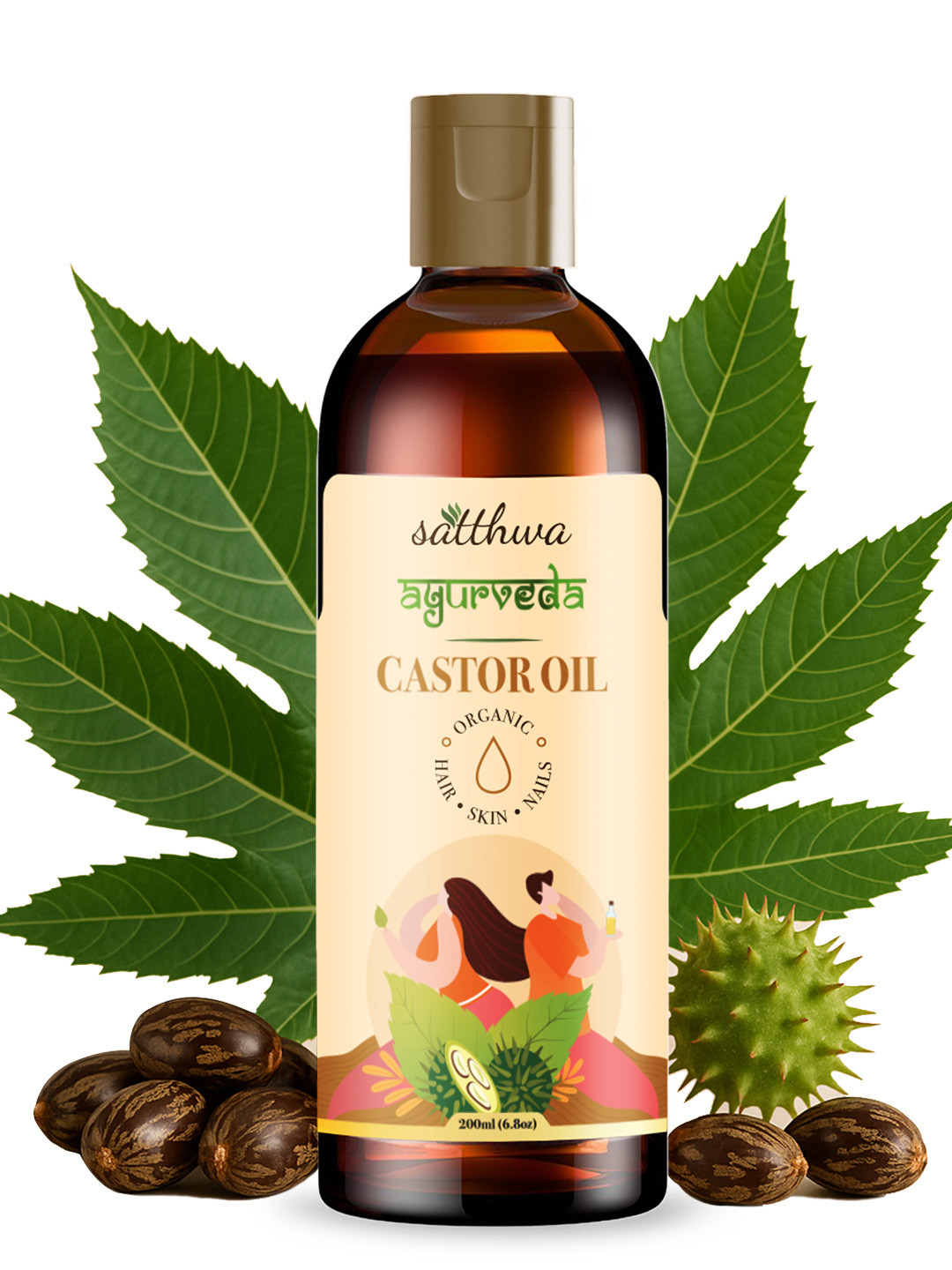 Satthwa Premium Cold Pressed Castor Oil for Hair & Skin - 200ml