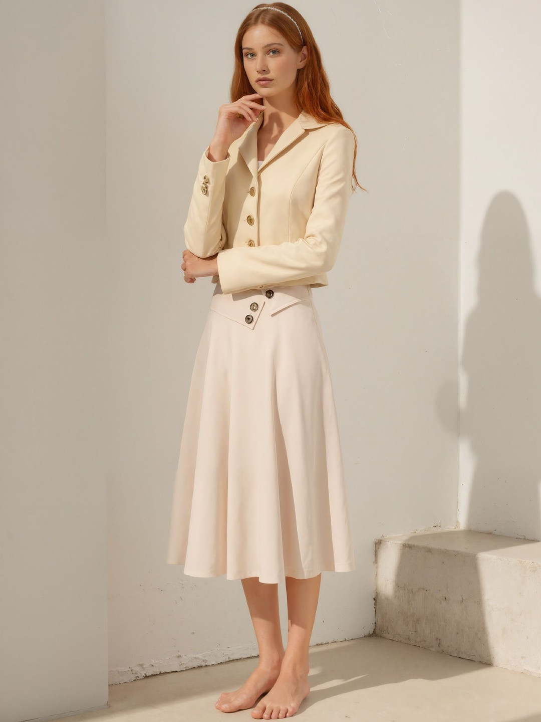 StyleCast x Revolte Mid-Length Flared Skirt