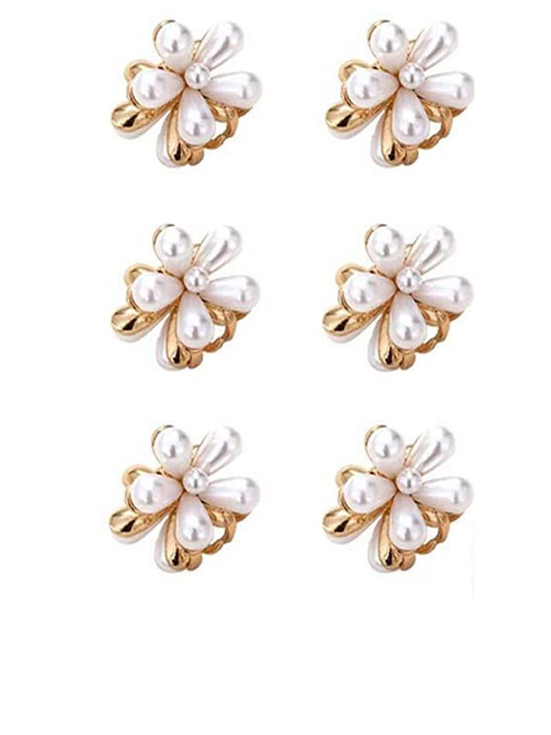 DailyObjects Women Set of 6 Pearls and Alloy Claw Clip