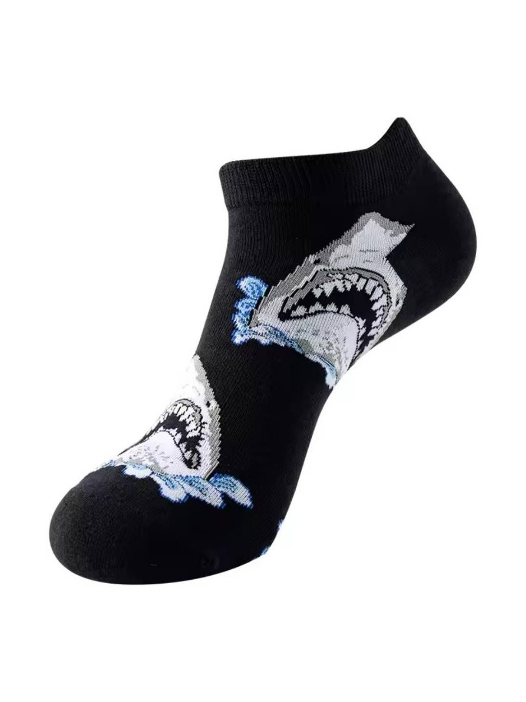 The Tie Hub Unisex Shark Design Patterned Cotton Ankle Length Socks