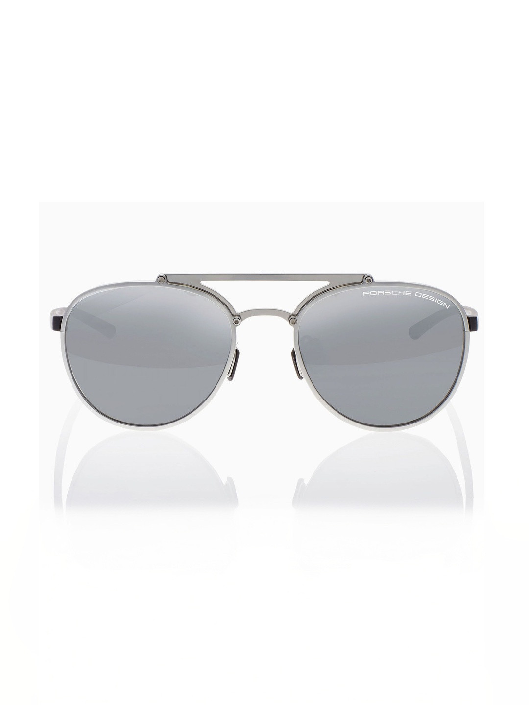 PORSCHE DESIGN Men Grey Lens & Silver-Toned Aviator Sunglasses with