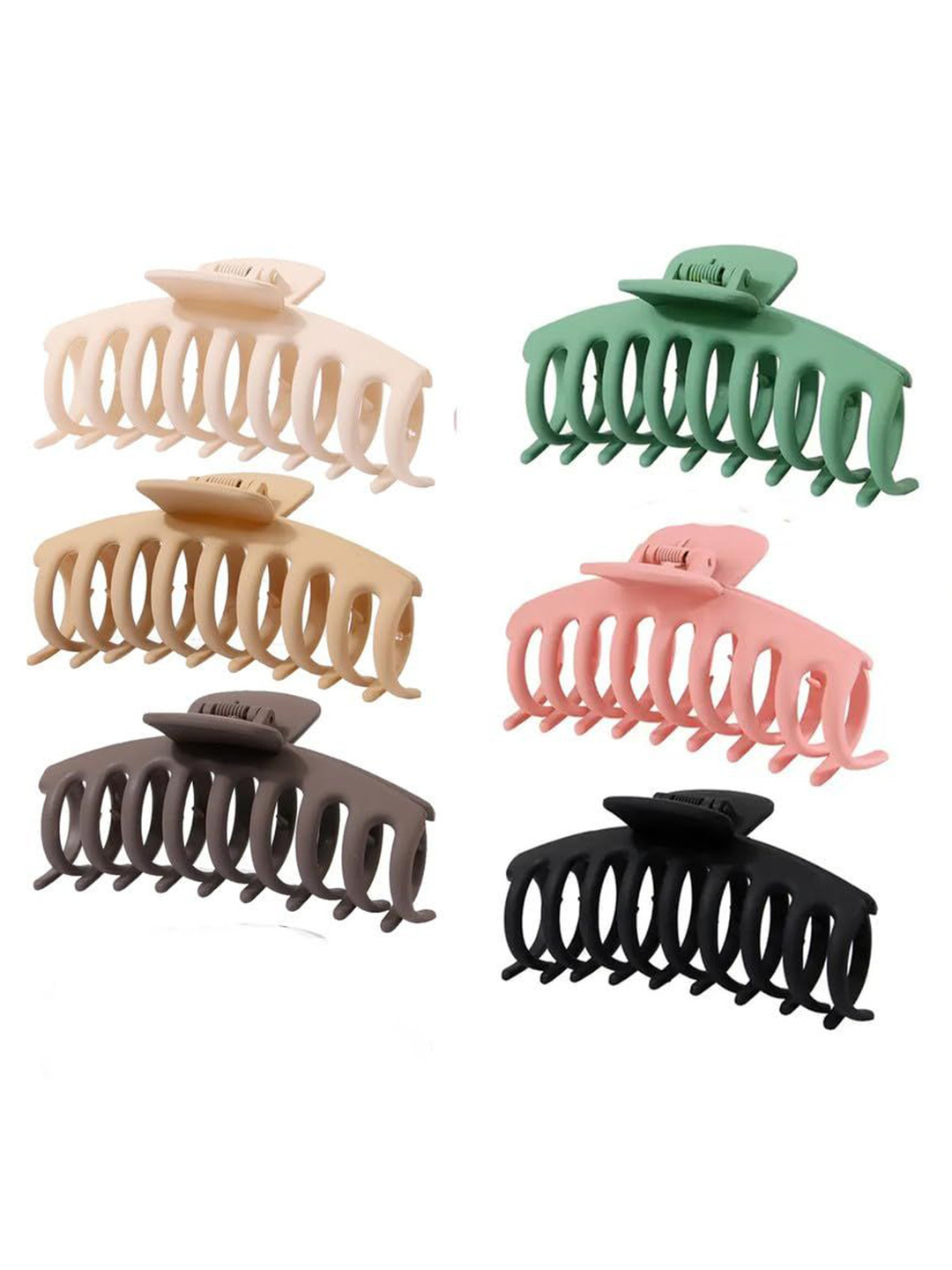 Nayakk Women Set of 6 Matt Finished Claw Clip