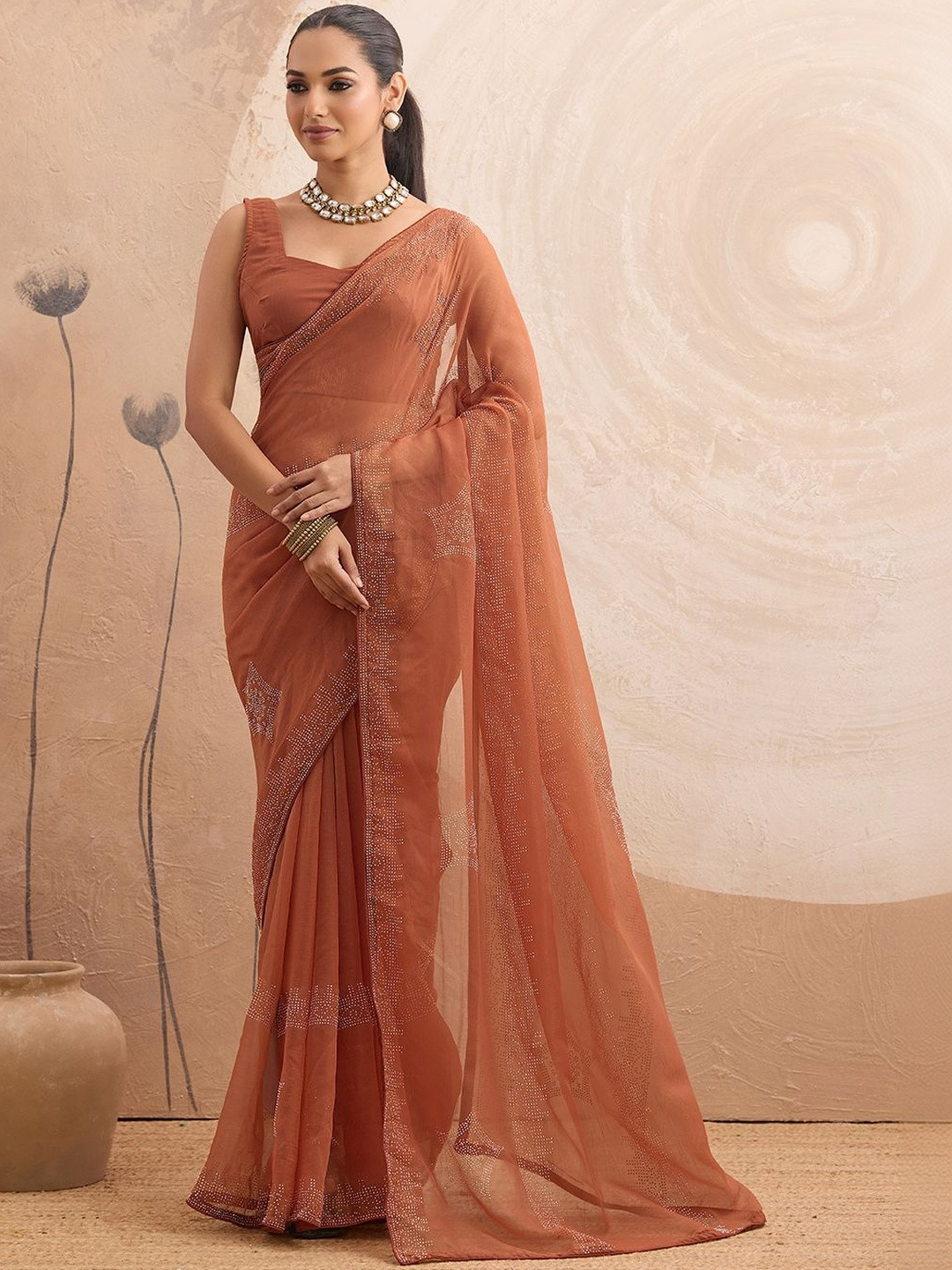 HOUSE OF MIRA Embellished Sequinned Heavy Work Saree