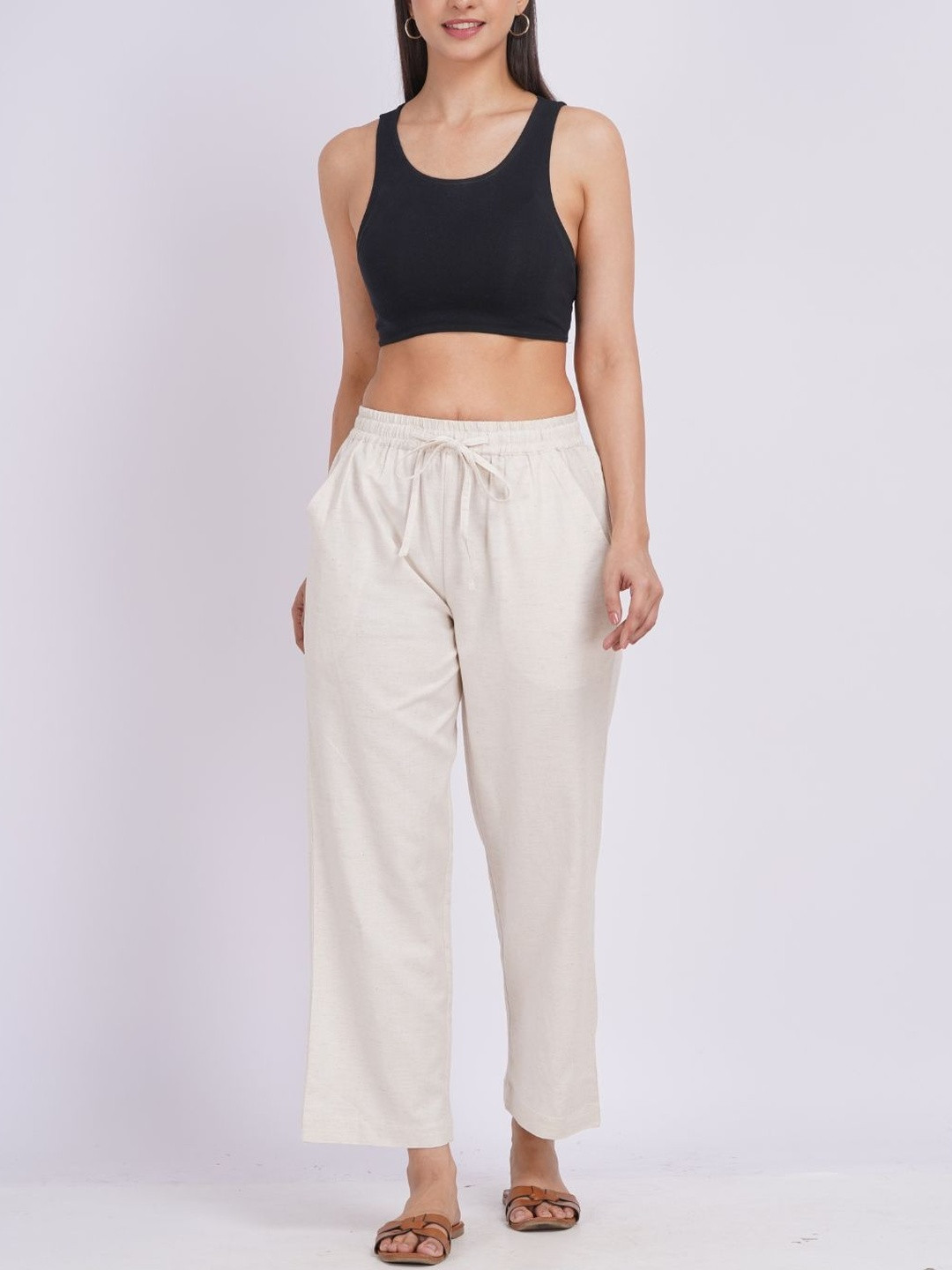 Minimul Women Regular Fit Mid-Rise Regular Trousers