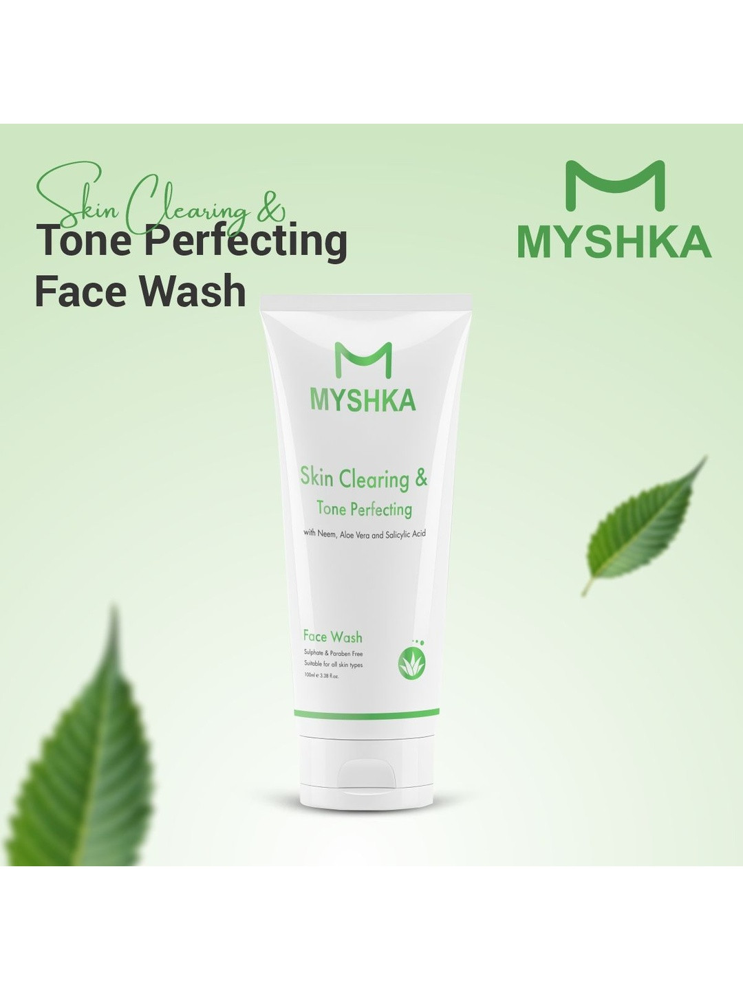 Myshka Skin Clearing & Tone Perfecting Face Wash With Aloe Vera & Neem - 100 ml
