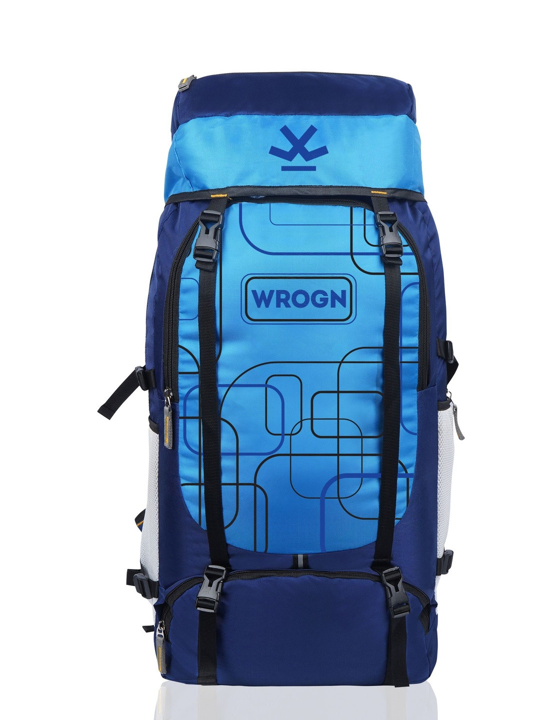 WROGN Colourblocked Waterproof Trekking Hiking Large Rucksack With Shoe Compartment - 60 L