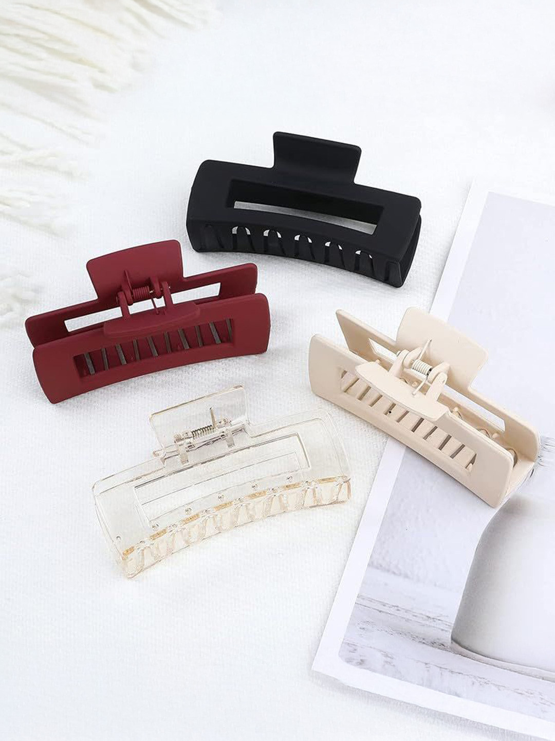 LEKZOW Women Set of 4 Hair Matt Finished Claw Clip Hair accessories