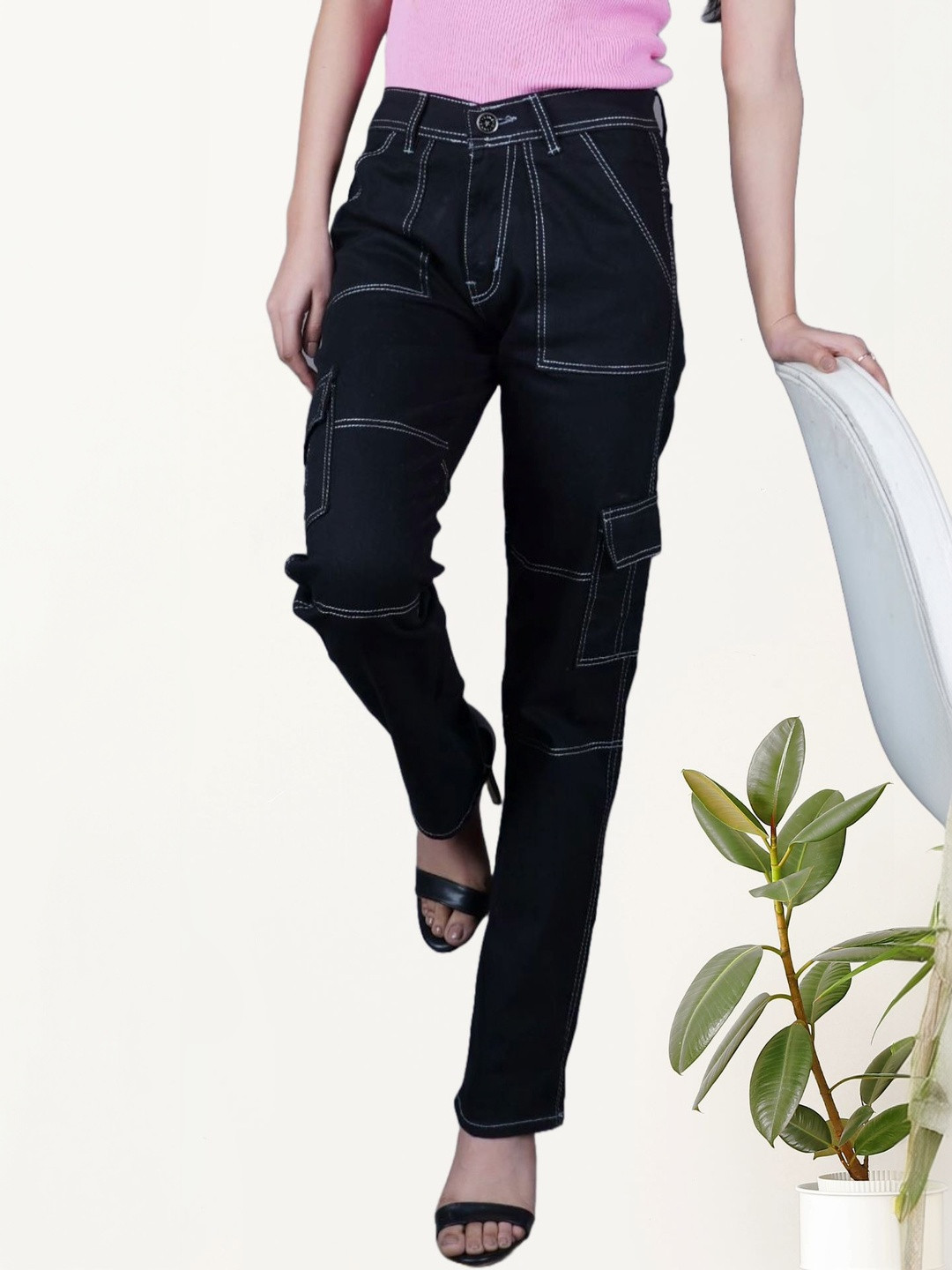 SZN Women Classic Baggr Fit Mid-Rise Denim Stretchable Jeans