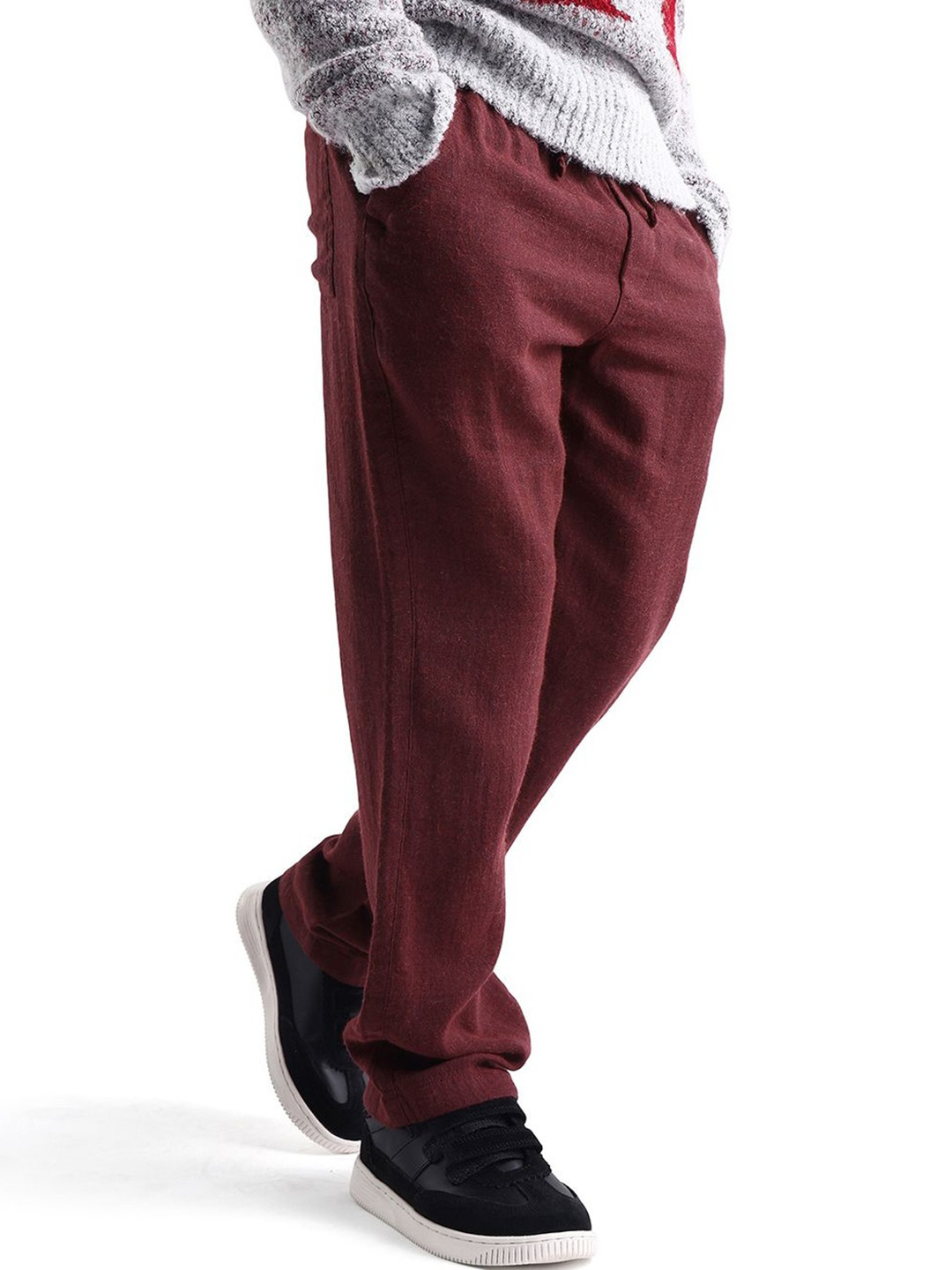 RARE ONES Boys Mid-Rise Flat-Front Cotton Trouser