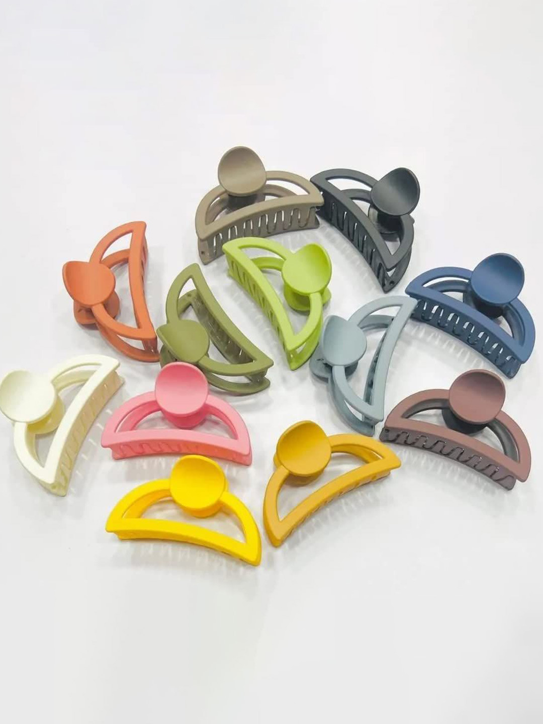 KHANBAGSTORE Women Set Of 12 Half Moon Shape  Claw Clip