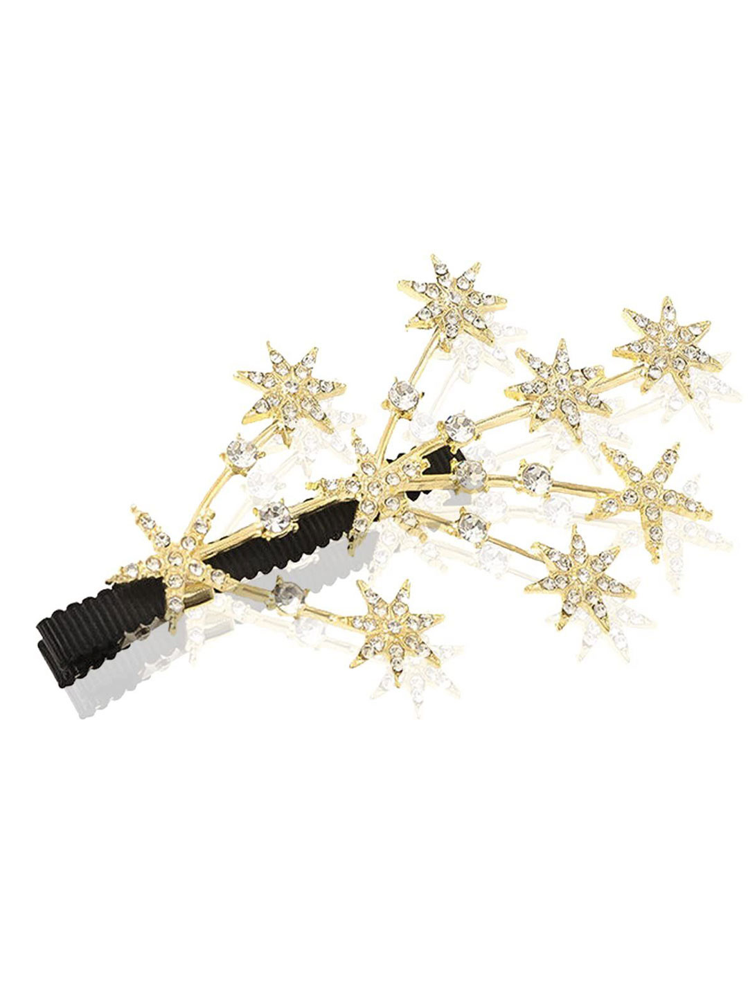 KHANBAGSTORE Women Golden Barrettes Five pointed Star Alligator Hair Clip