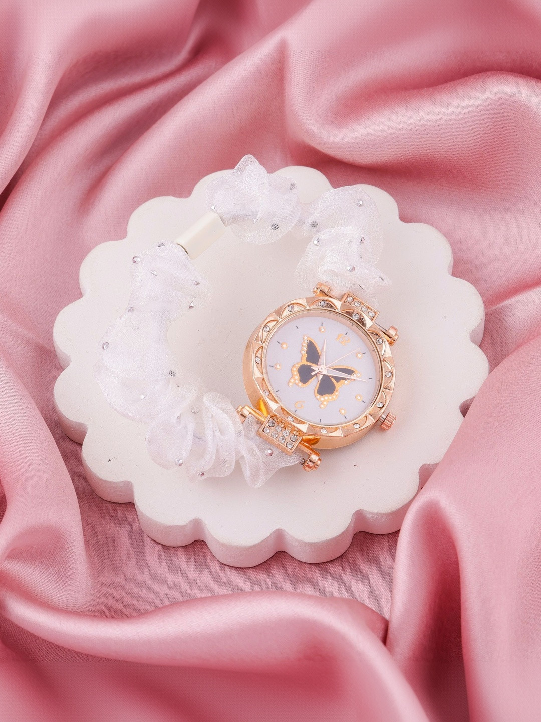 SZN Women Dial & Straps Analogue Watch Zudi Ribbin White Av