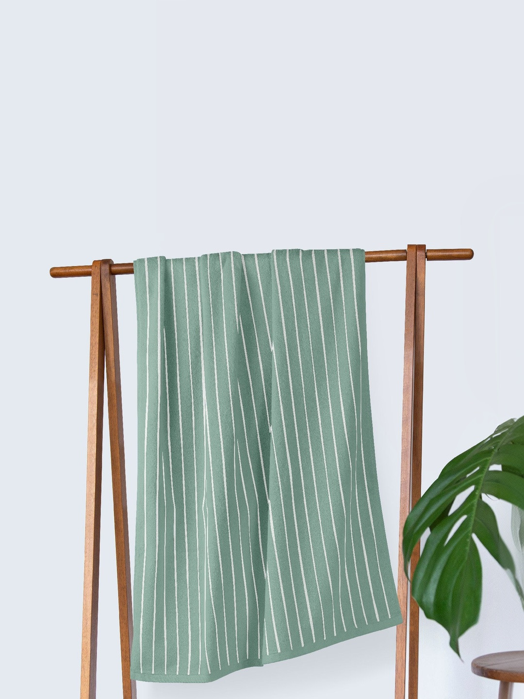 Himeya Green Pin Striped Cotton 350 GSM Bath Towel