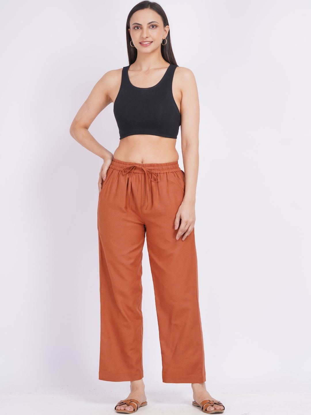 Minimul Straight Linen Casual Pants